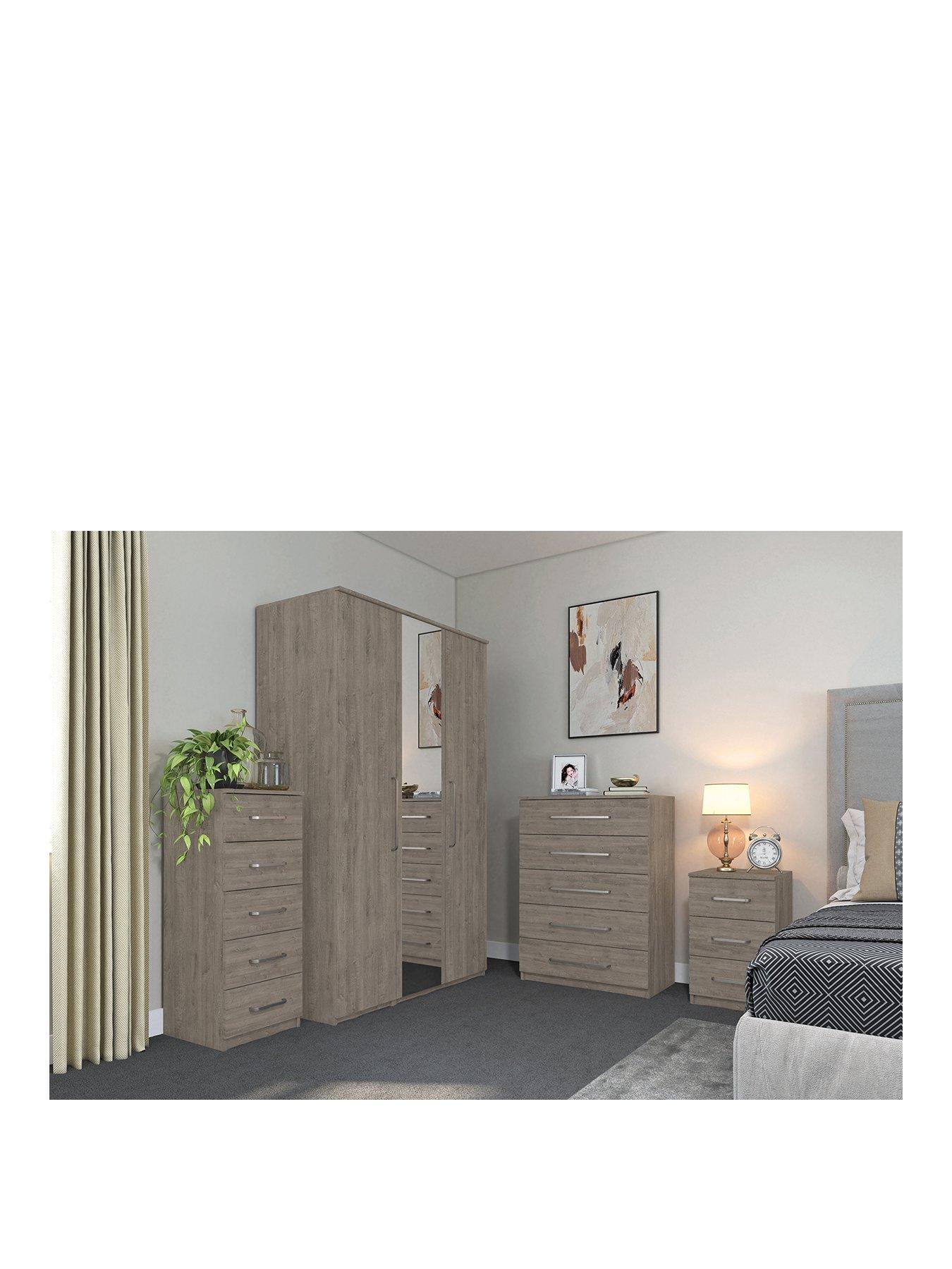 Image 2 of 6 of One Call Reagon Ready Assembled 3 Piece Package -&nbsp;5 Drawer Chest and 2 Bedside Chests
