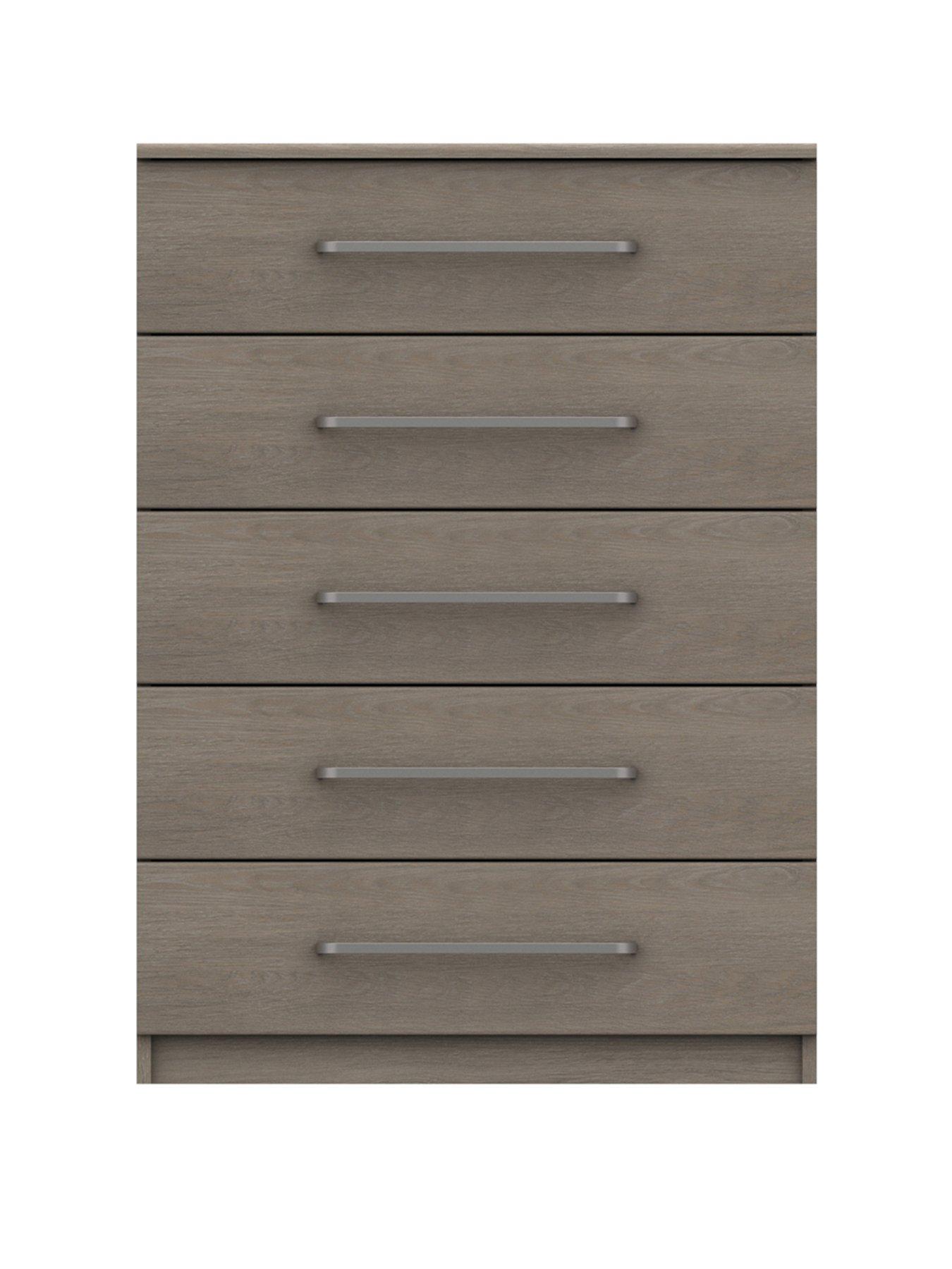 Image 3 of 6 of One Call Reagon Ready Assembled 3 Piece Package -&nbsp;5 Drawer Chest and 2 Bedside Chests