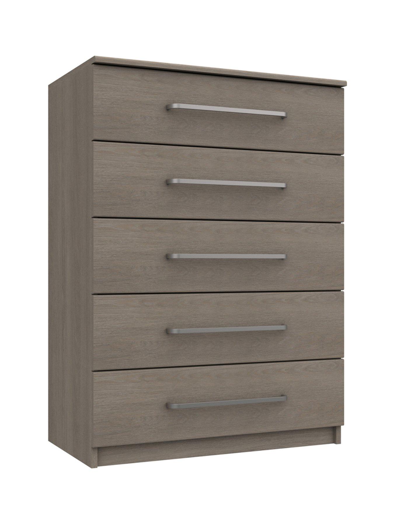Image 4 of 6 of One Call Reagon Ready Assembled 3 Piece Package -&nbsp;5 Drawer Chest and 2 Bedside Chests