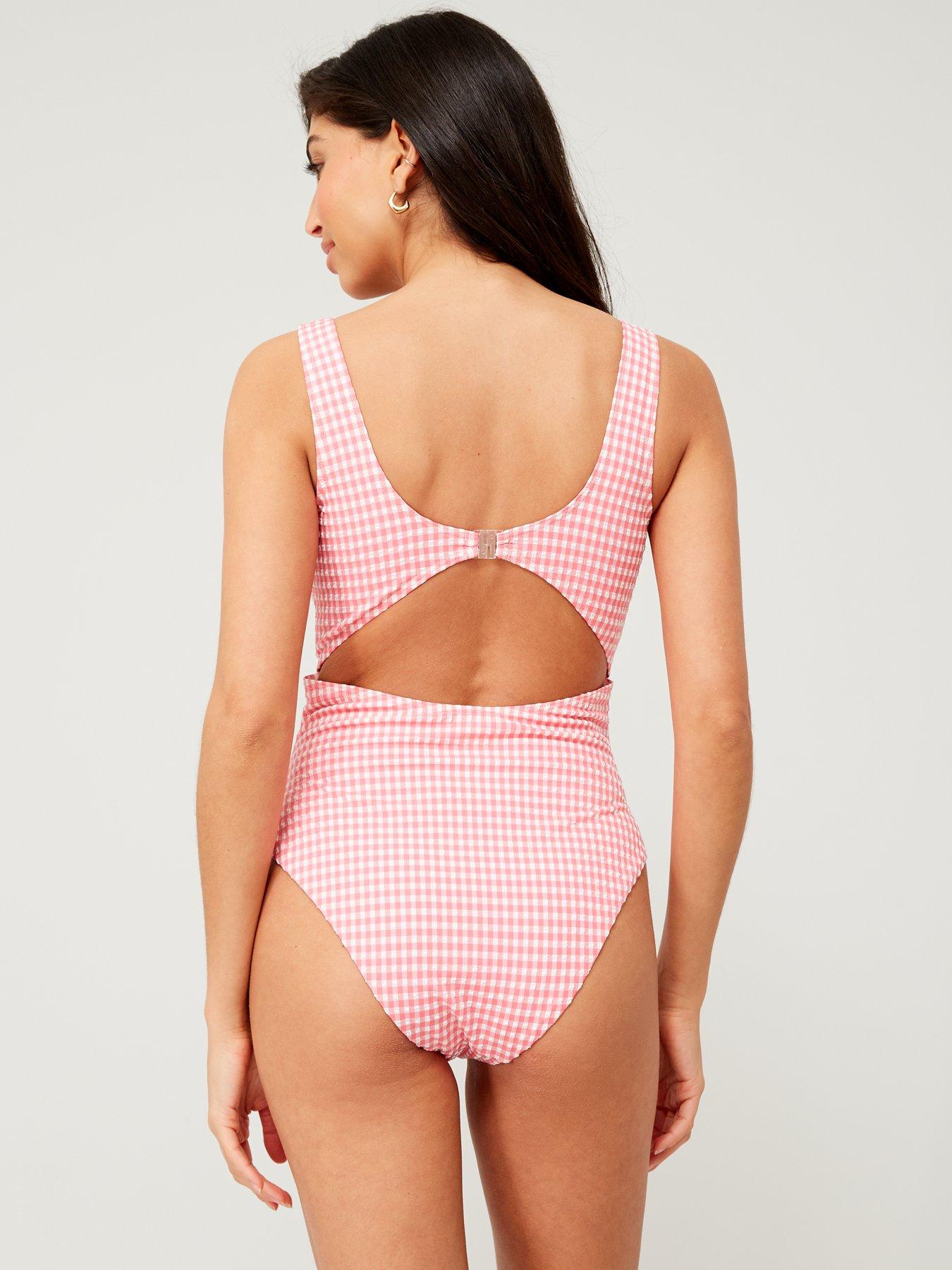 One piece hot sale gingham swimsuit