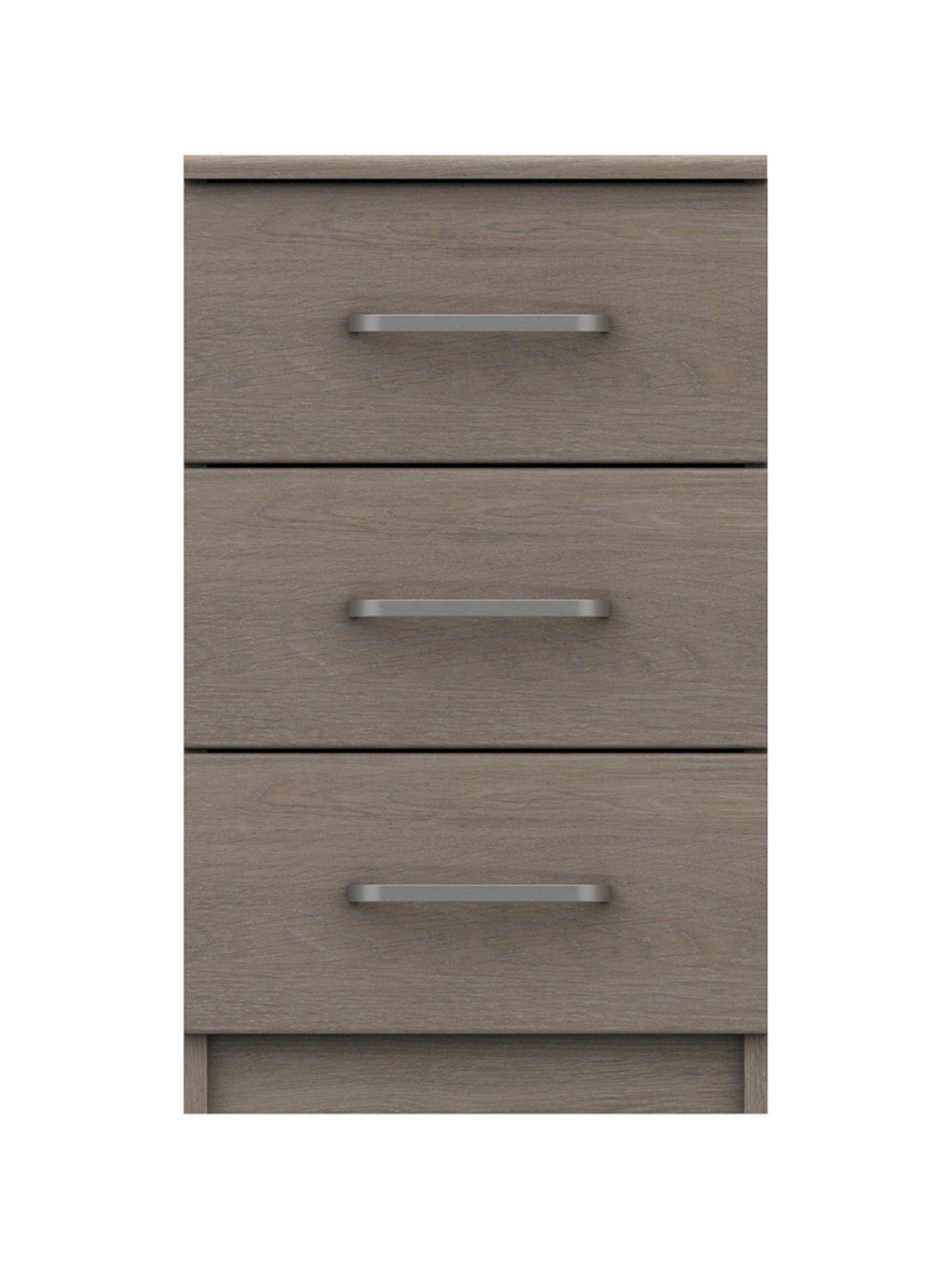 One Call Reagon Ready Assembled 3 Drawer Bedside