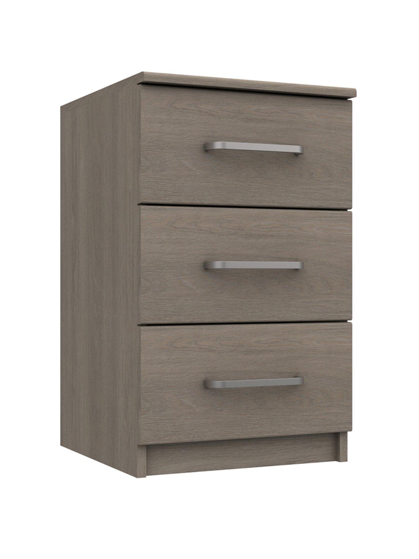Image 3 of 4 of One Call Reagon Ready Assembled&nbsp;3 Drawer Bedside
