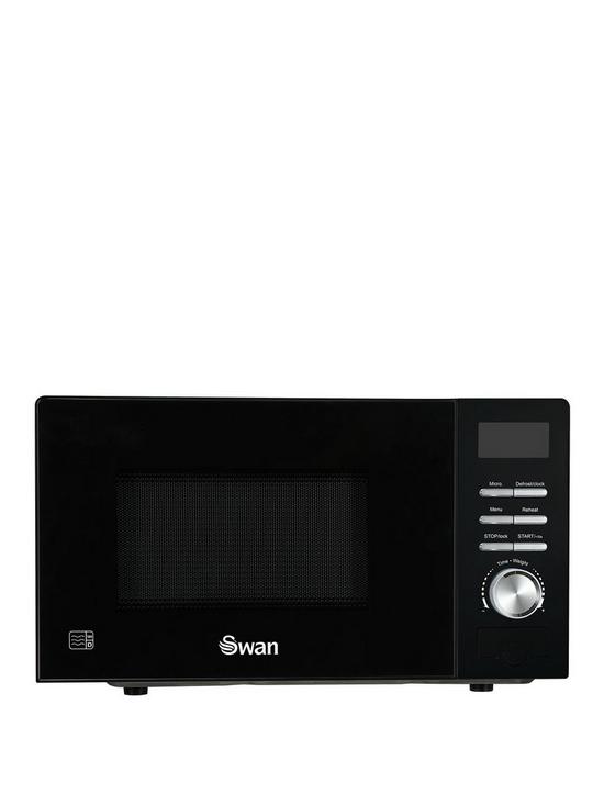 front image of swan-20l-700w-digital-microwave--black