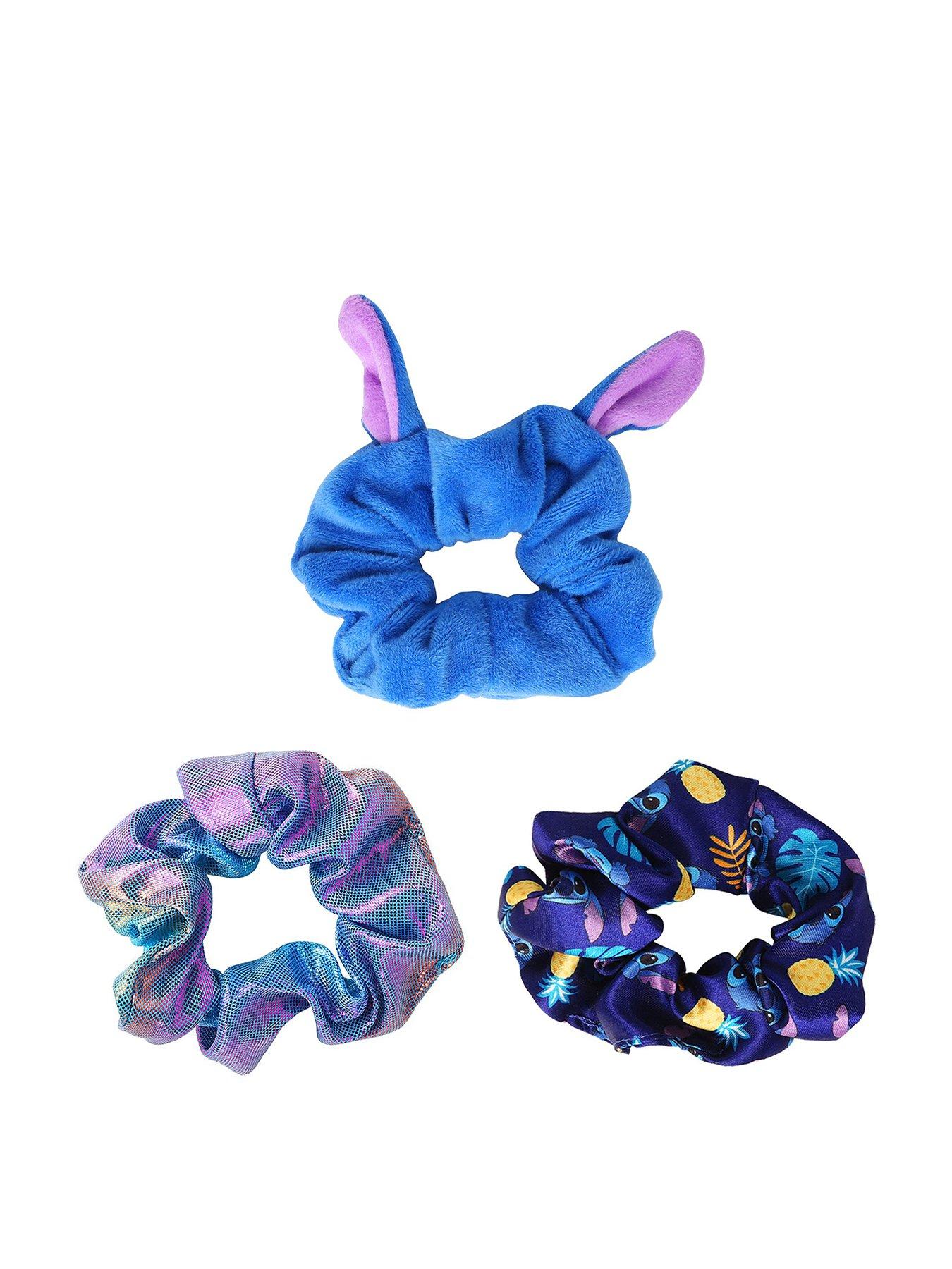 Disney Lilo & Stitch Blue, Pink & Purple 3Pc Hair Scrunchie Set