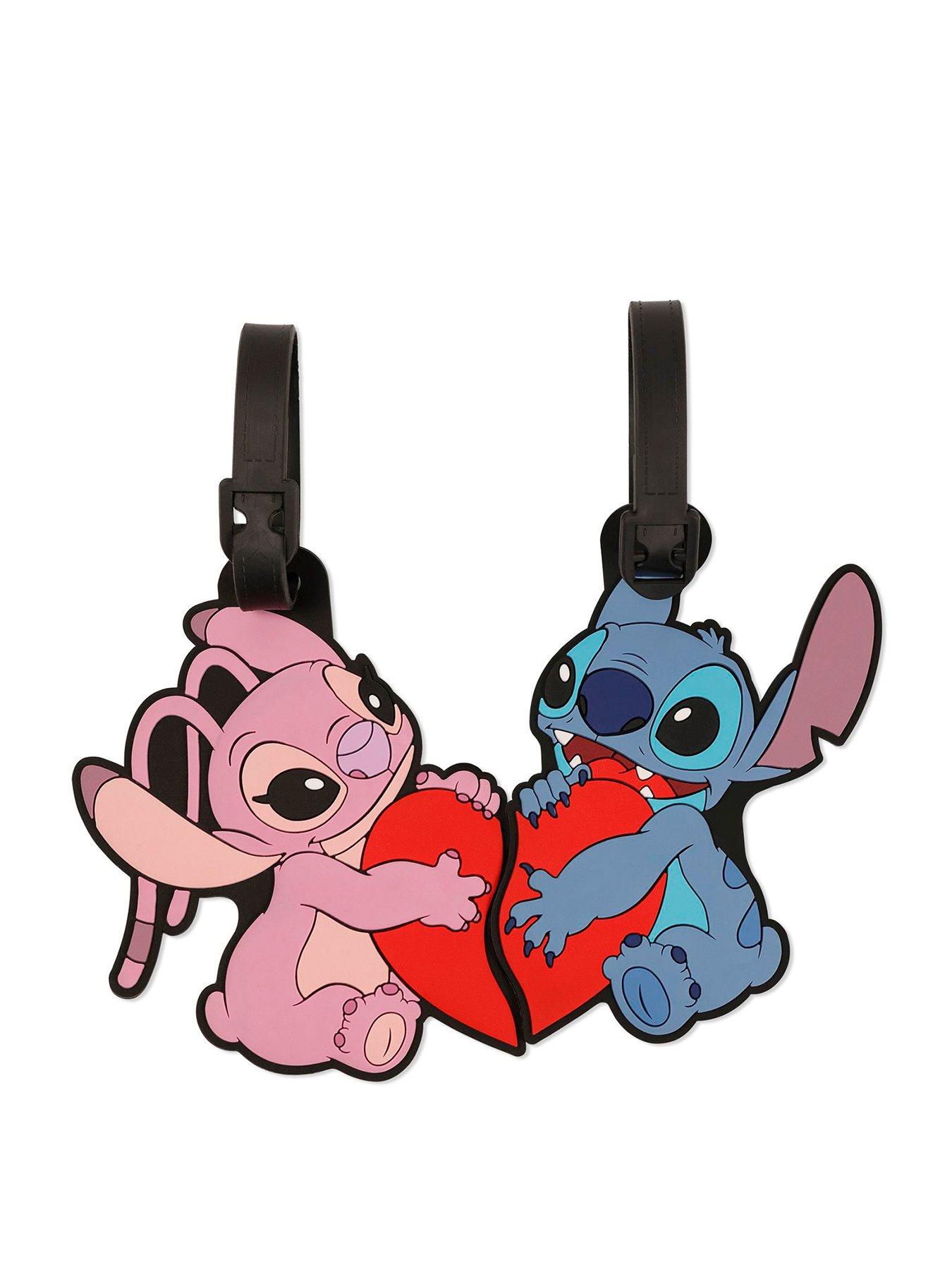 Disney Lilo and Stitch Blue, Pink and Red 2 Piece Luggage Tag Set