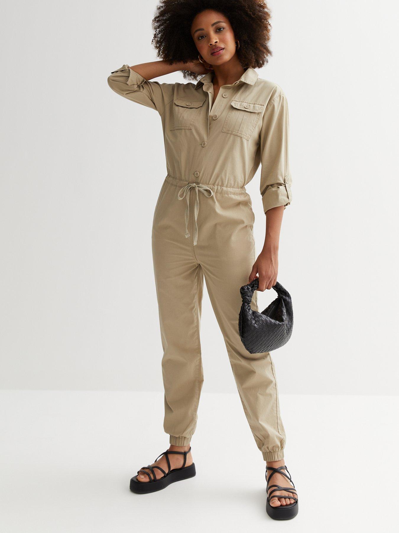 Beige shop jumpsuit womens