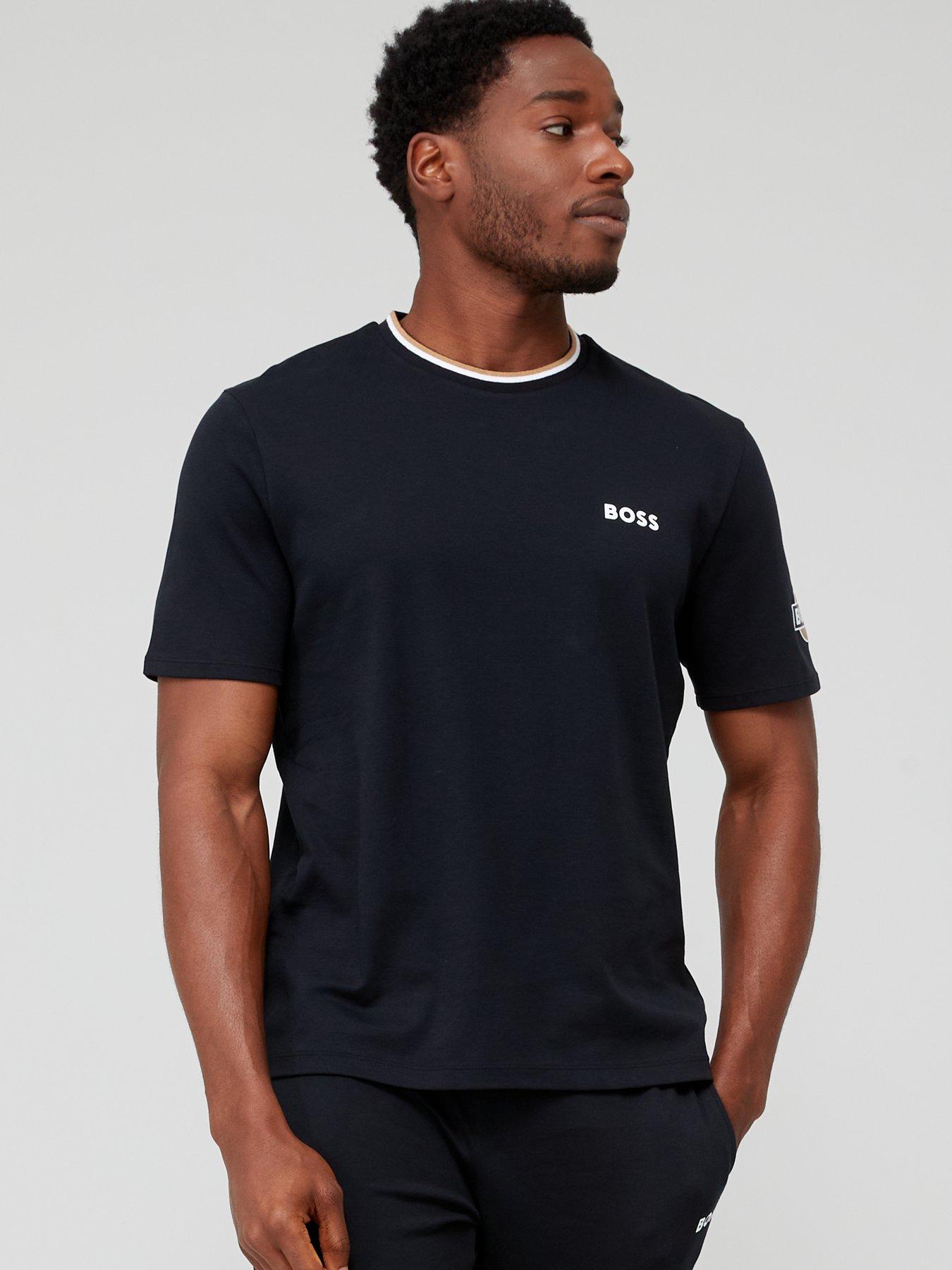 Boss Men's Monogram-Filled Logo T-Shirt in Interlock Cotton - White - Size XXL