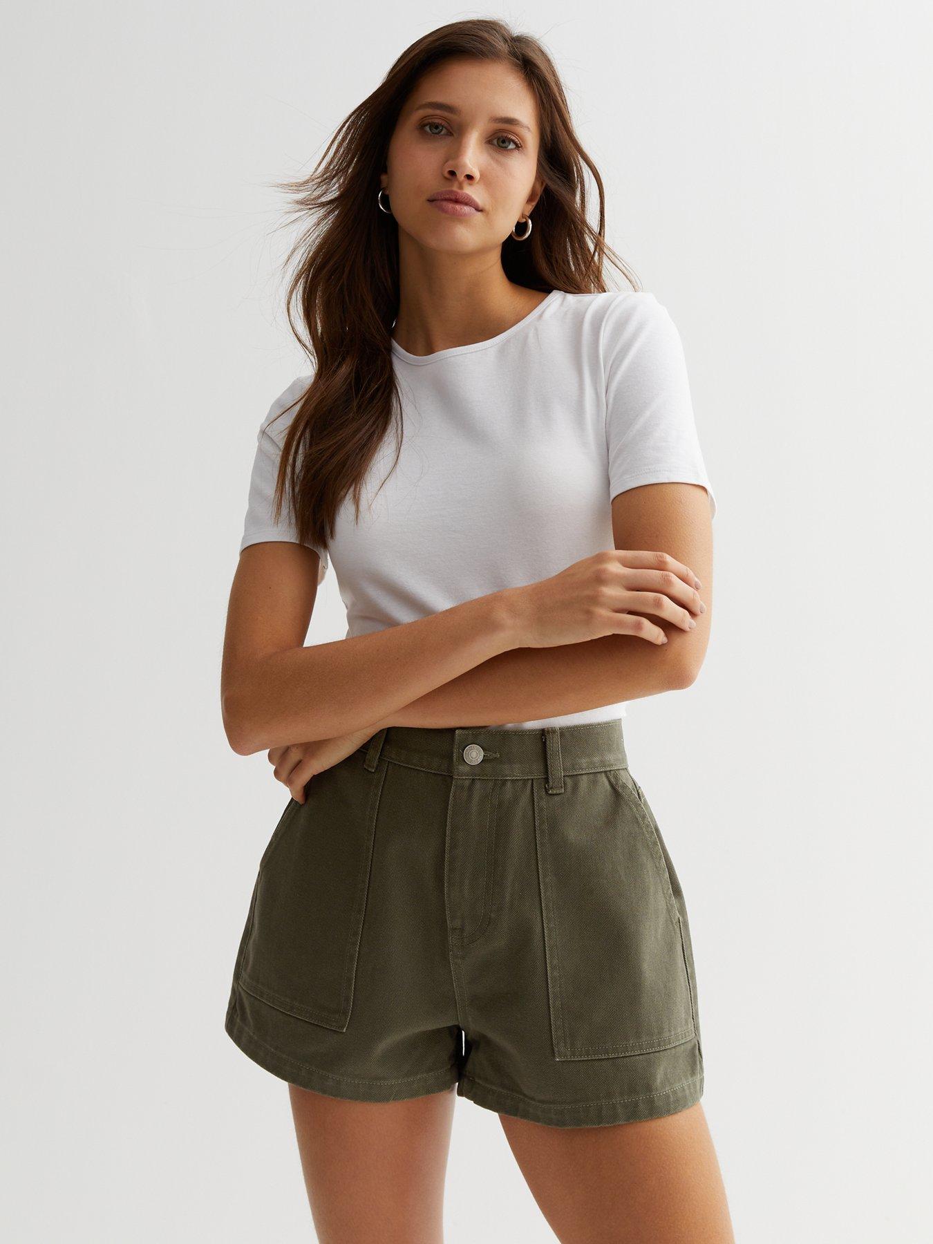 Dark khaki clearance cargo shorts