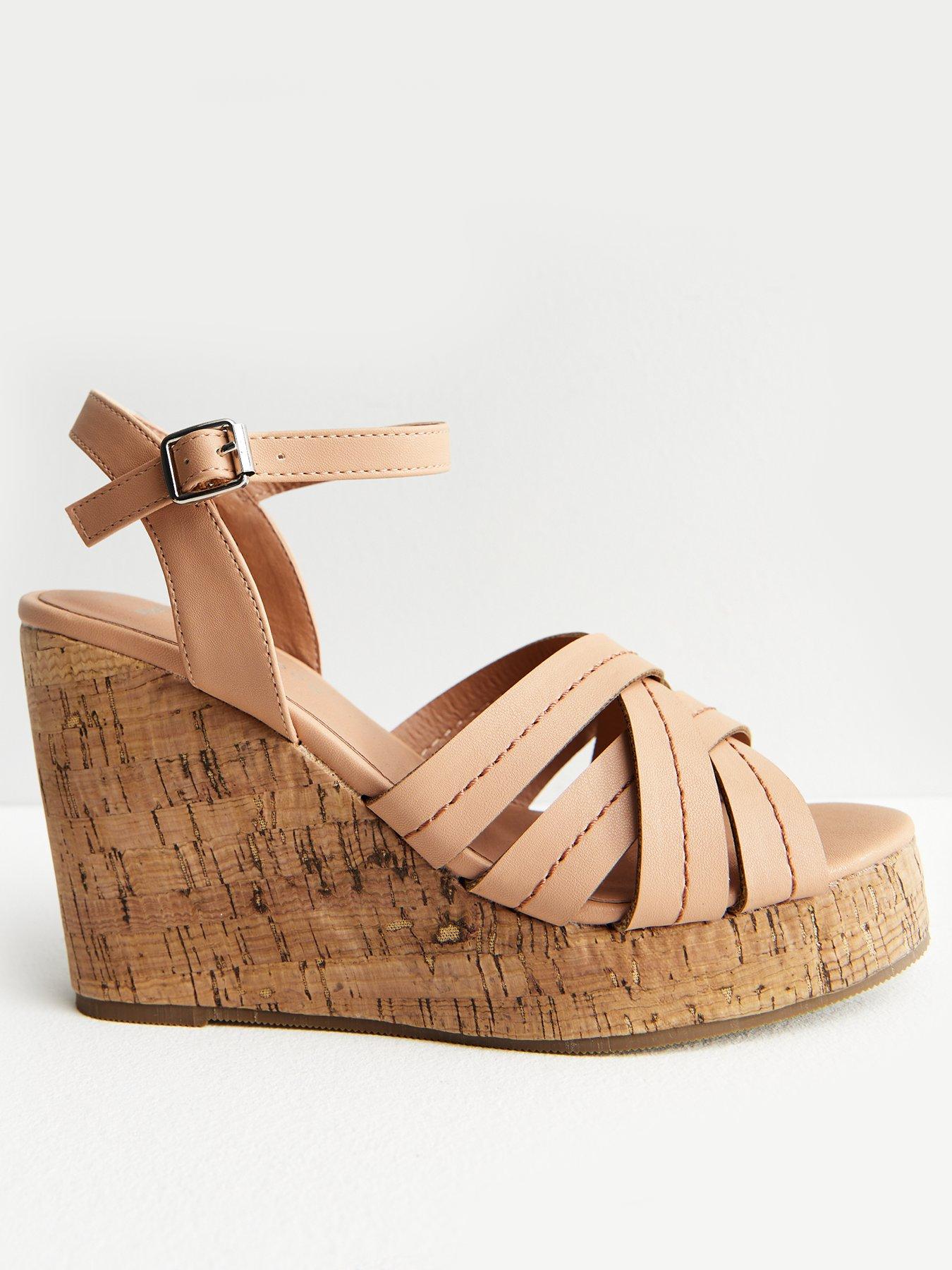 Womens cork wedge discount sandals