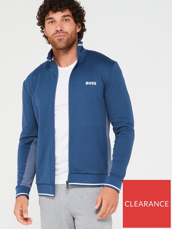 BOSS Bodywear Tracksuit Lounge Jacket - Blue | very.co.uk