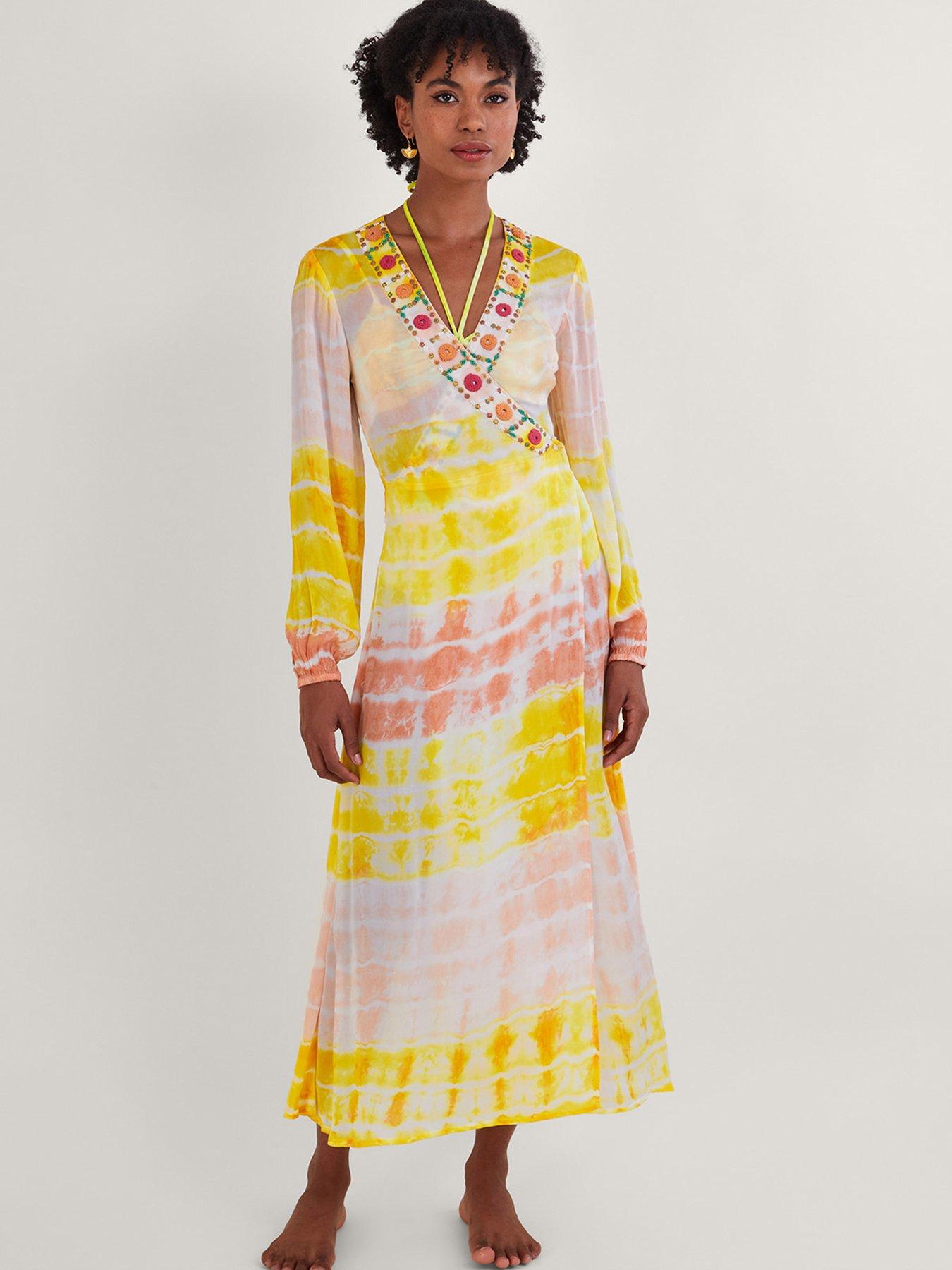 Yellow tie store dye maxi dress