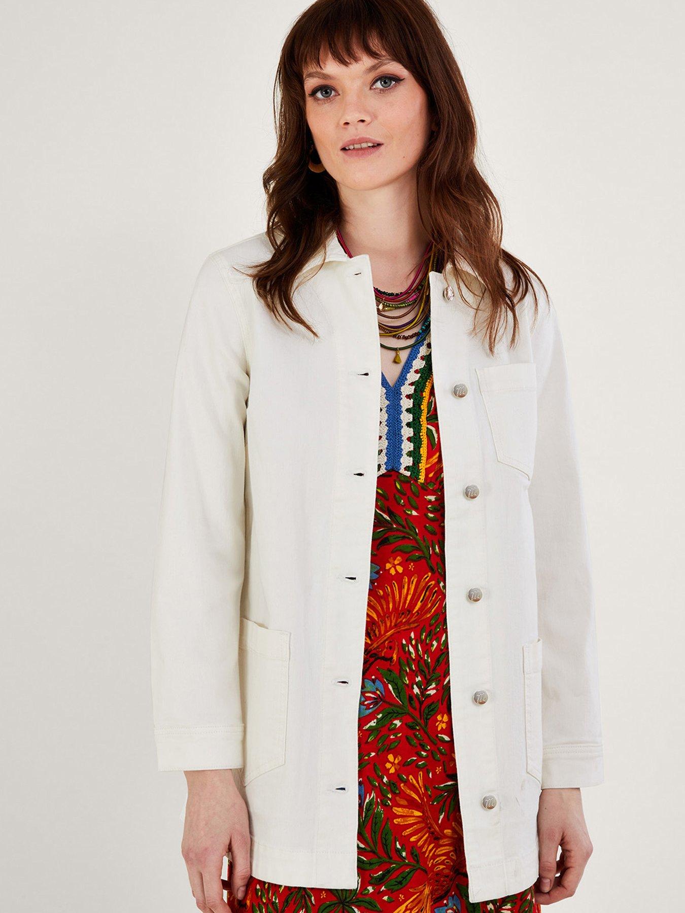 Monsoon white denim jacket hotsell