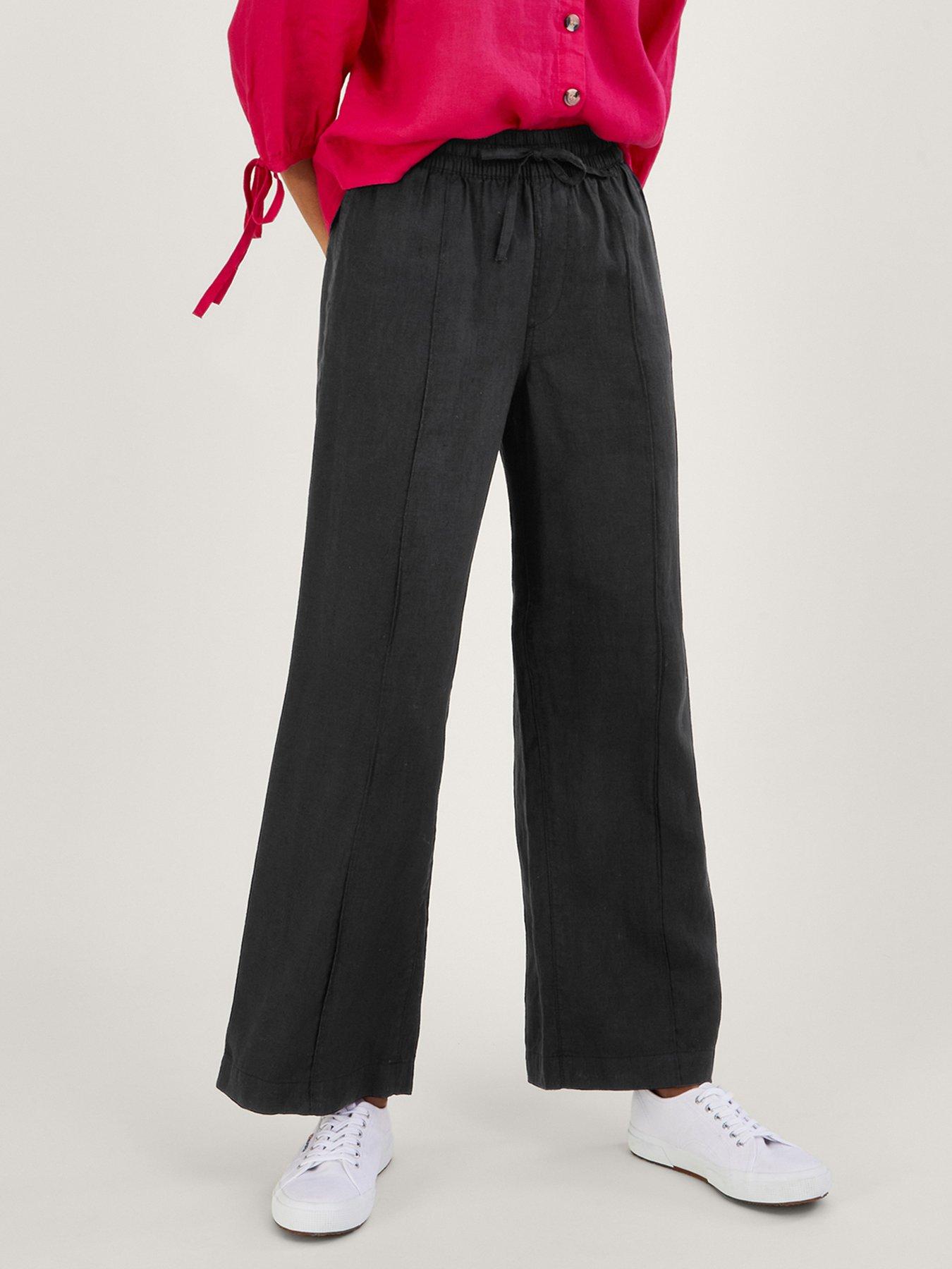 Jamie Wide Leg Trousers with Recycled Polyester Black