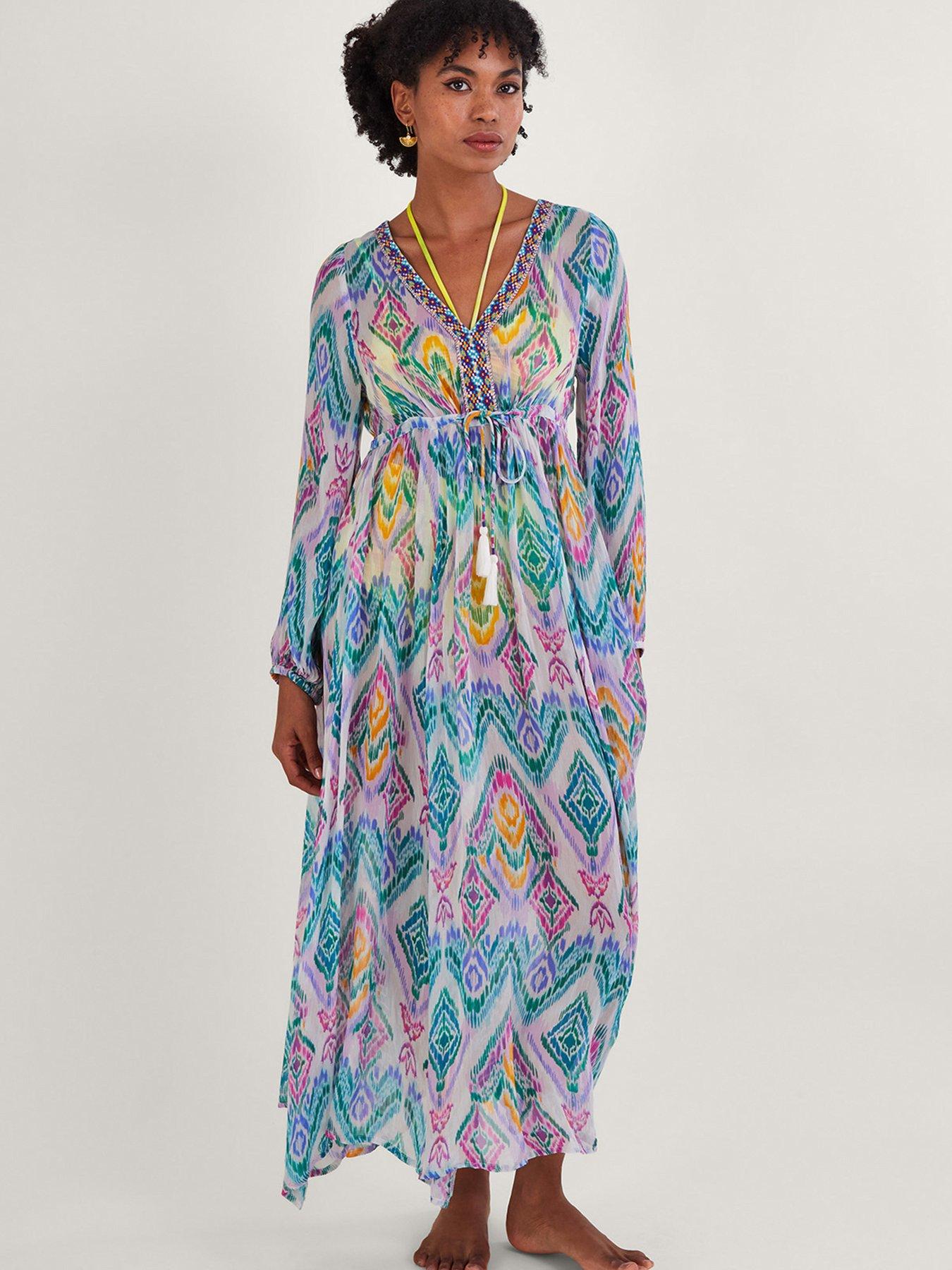 Monsoon Ikat Print Premium Kaftan Dress