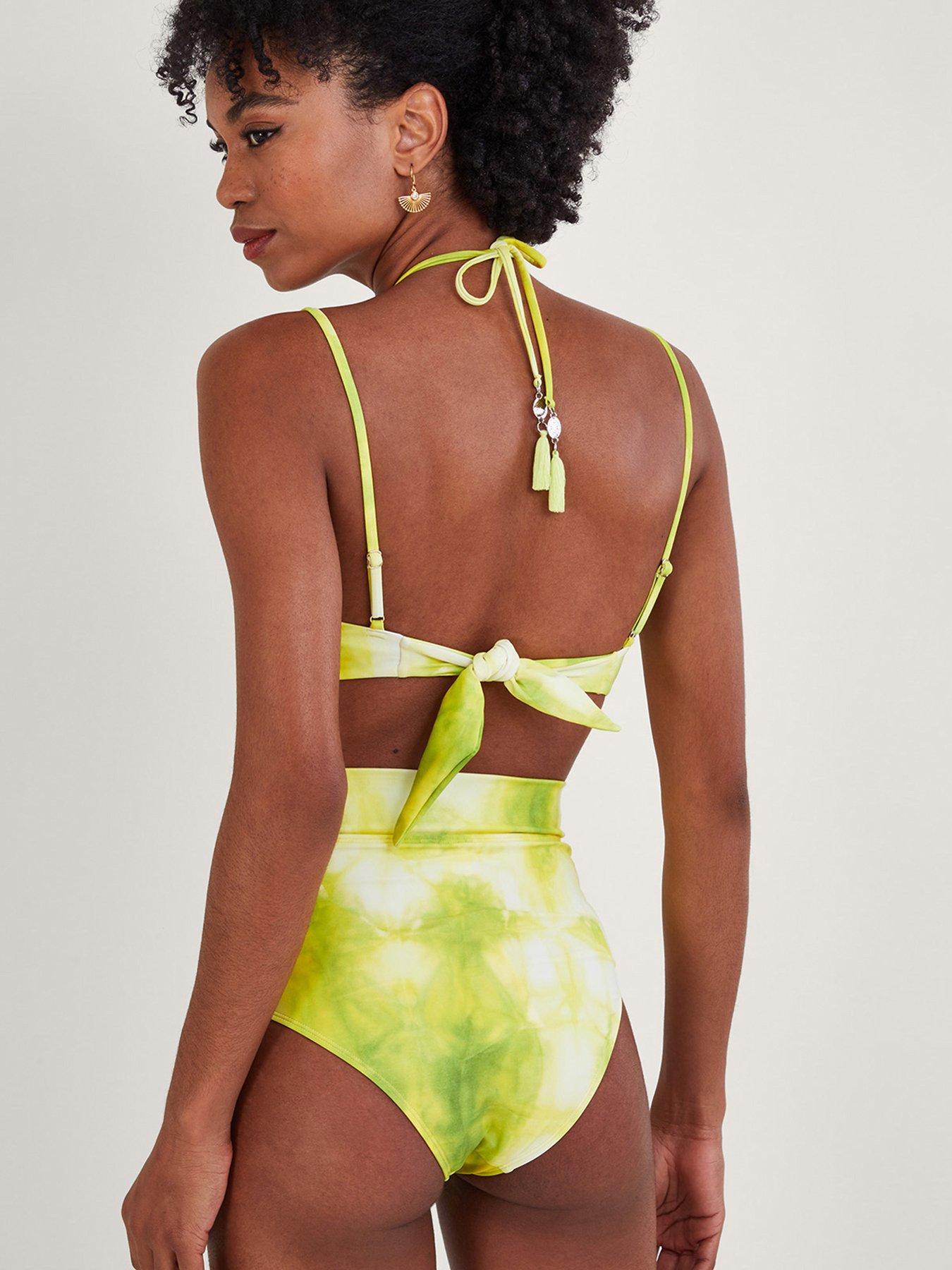 Lemon Print & Striped Bust Support Bikini Top - Meet.Curve - Meet.Curve