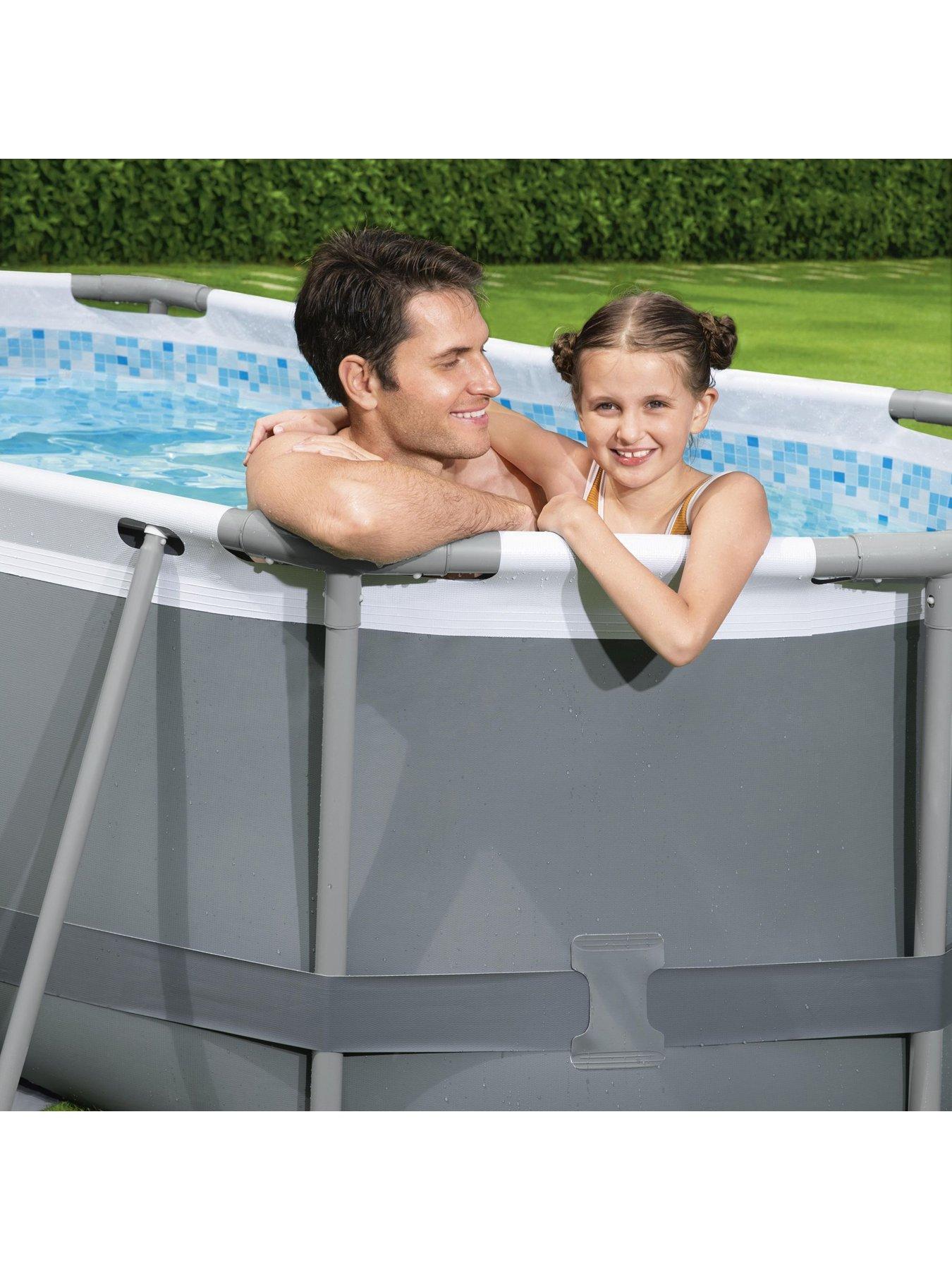 Image 3 of 6 of Bestway 10' x 6'7" x 33" Power Steel Oval Frame Pool Set