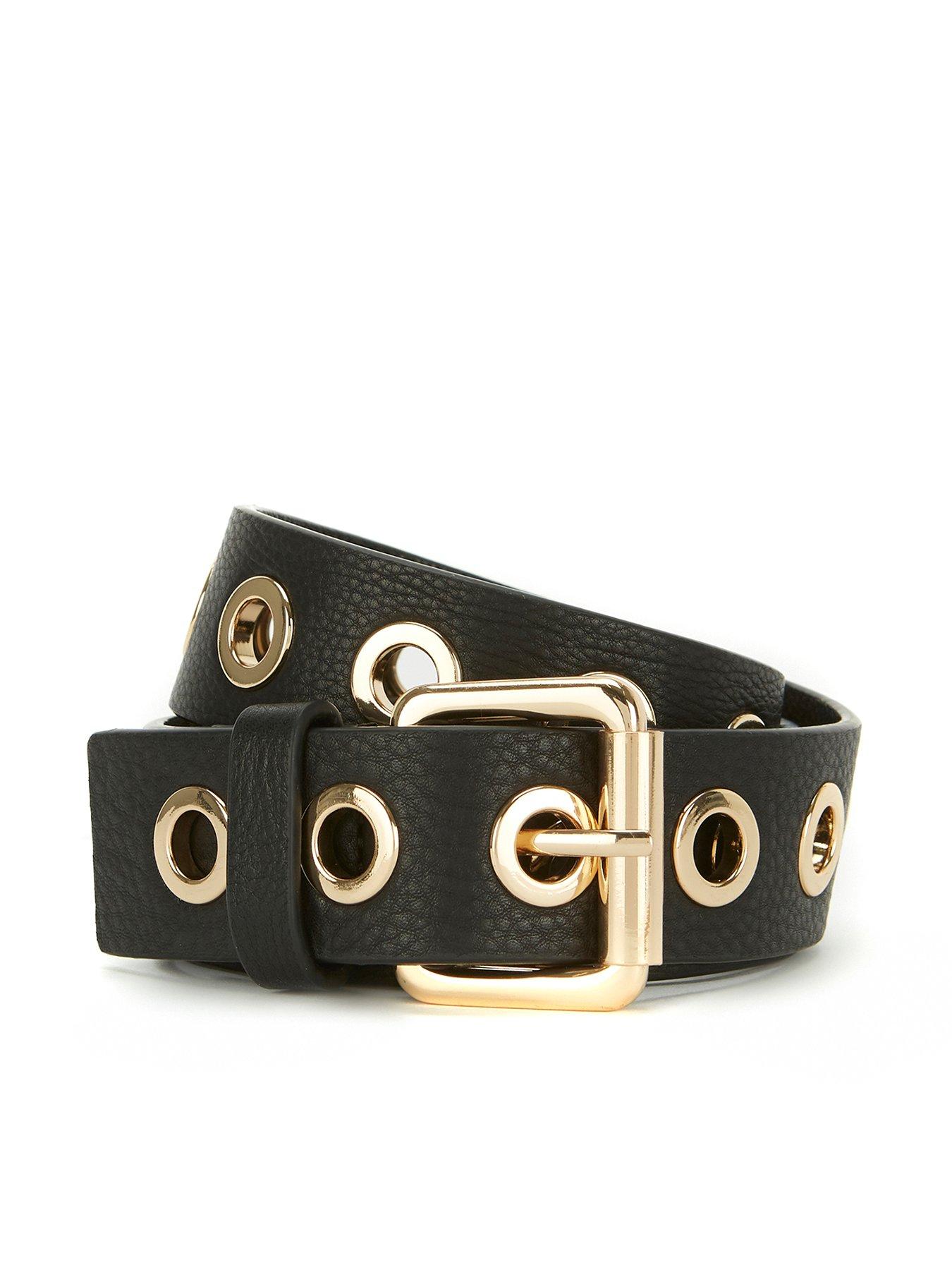 Mint Velvet Black Leather Eyelet Belt Very