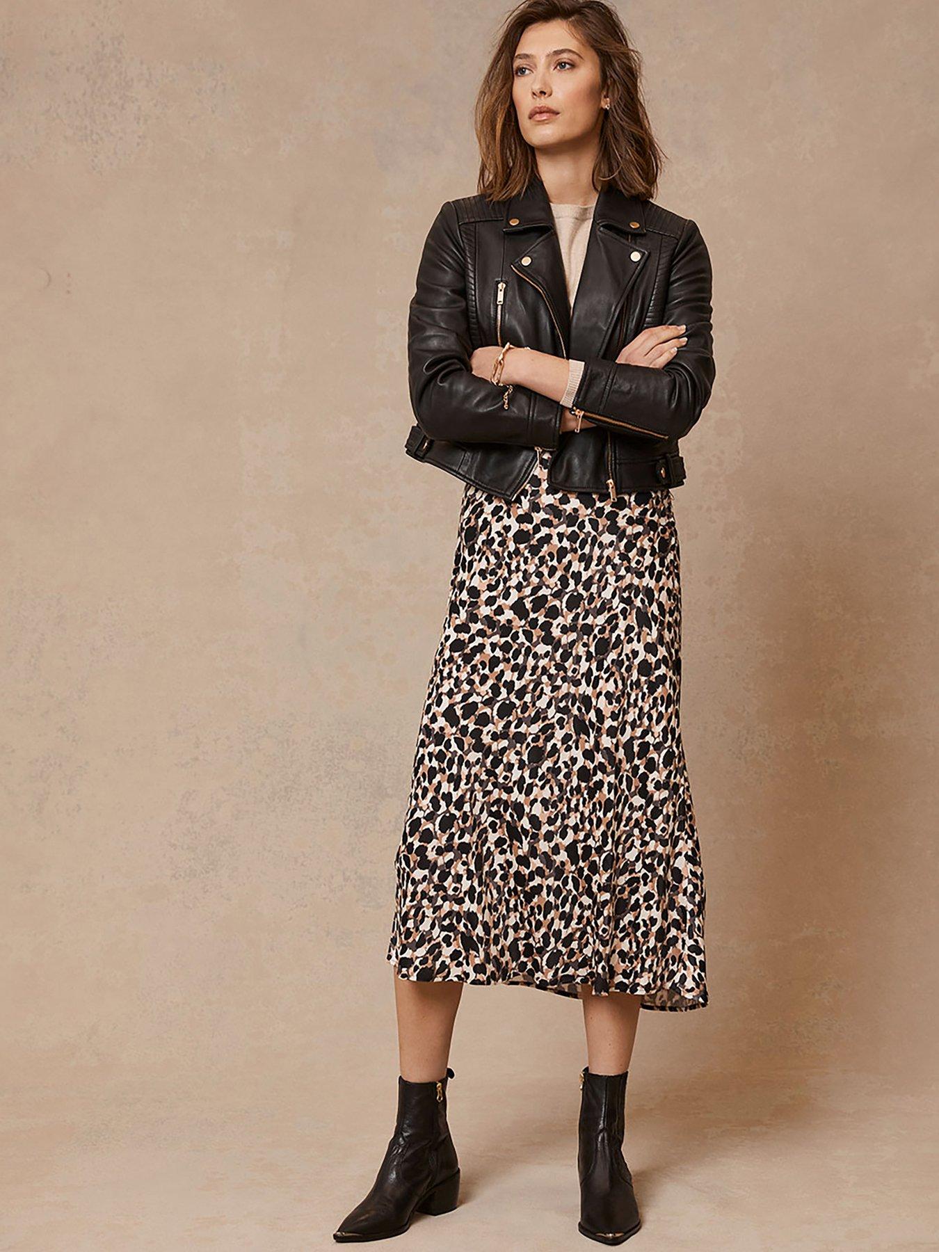 Sarah Print Midi Slip Skirt