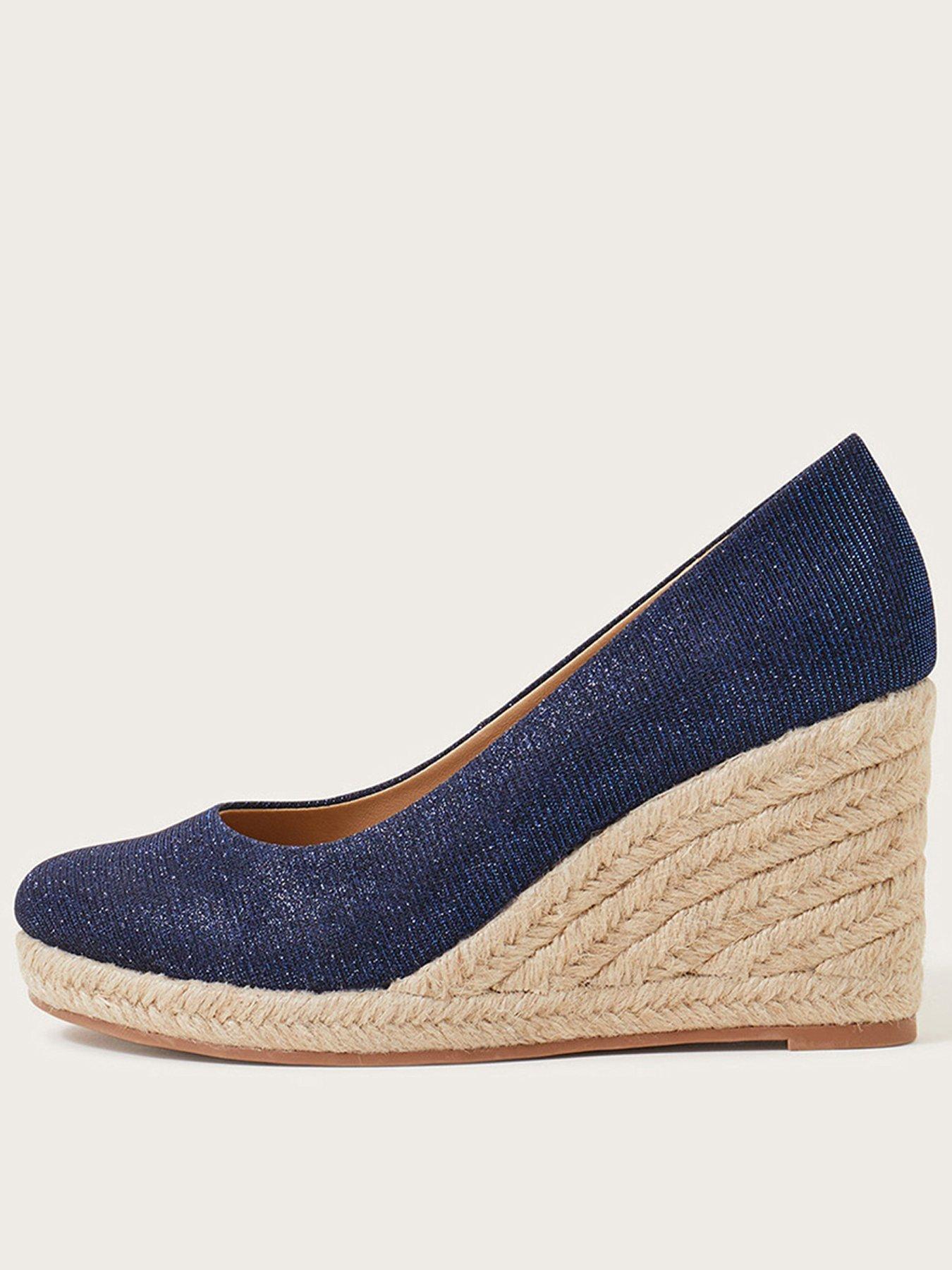 Navy Canvas Wedge