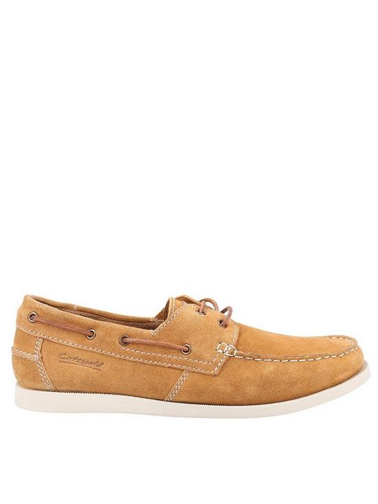 front image of cotswold-mitchledean-boat-shoe-light-brown