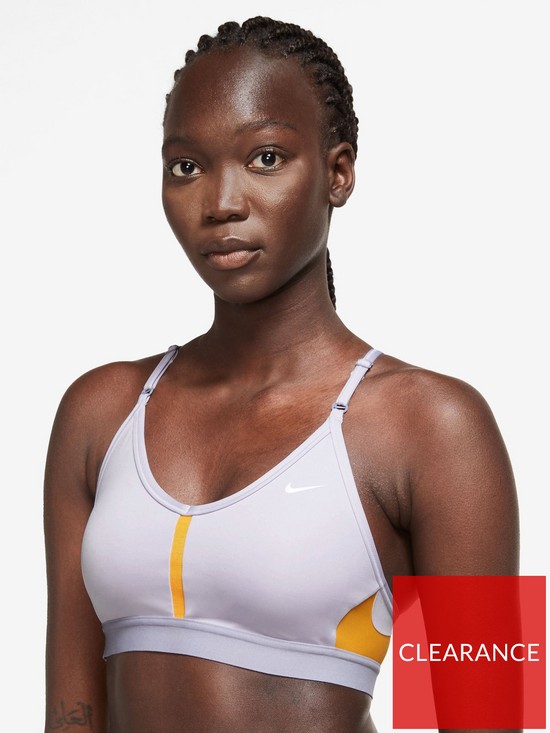 front image of nike-light-support-indy-bra-light-purple