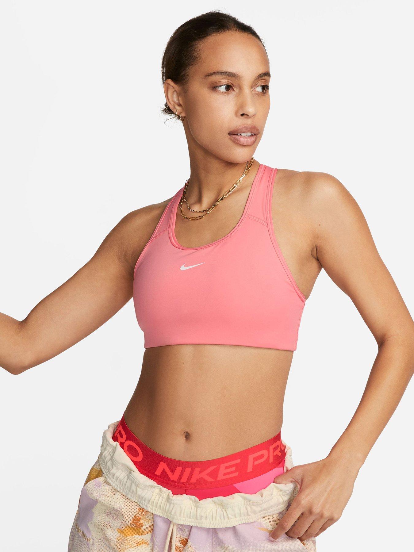 Nike Swoosh Women Medium-Support Padded Sports Bra Tank -Black/White