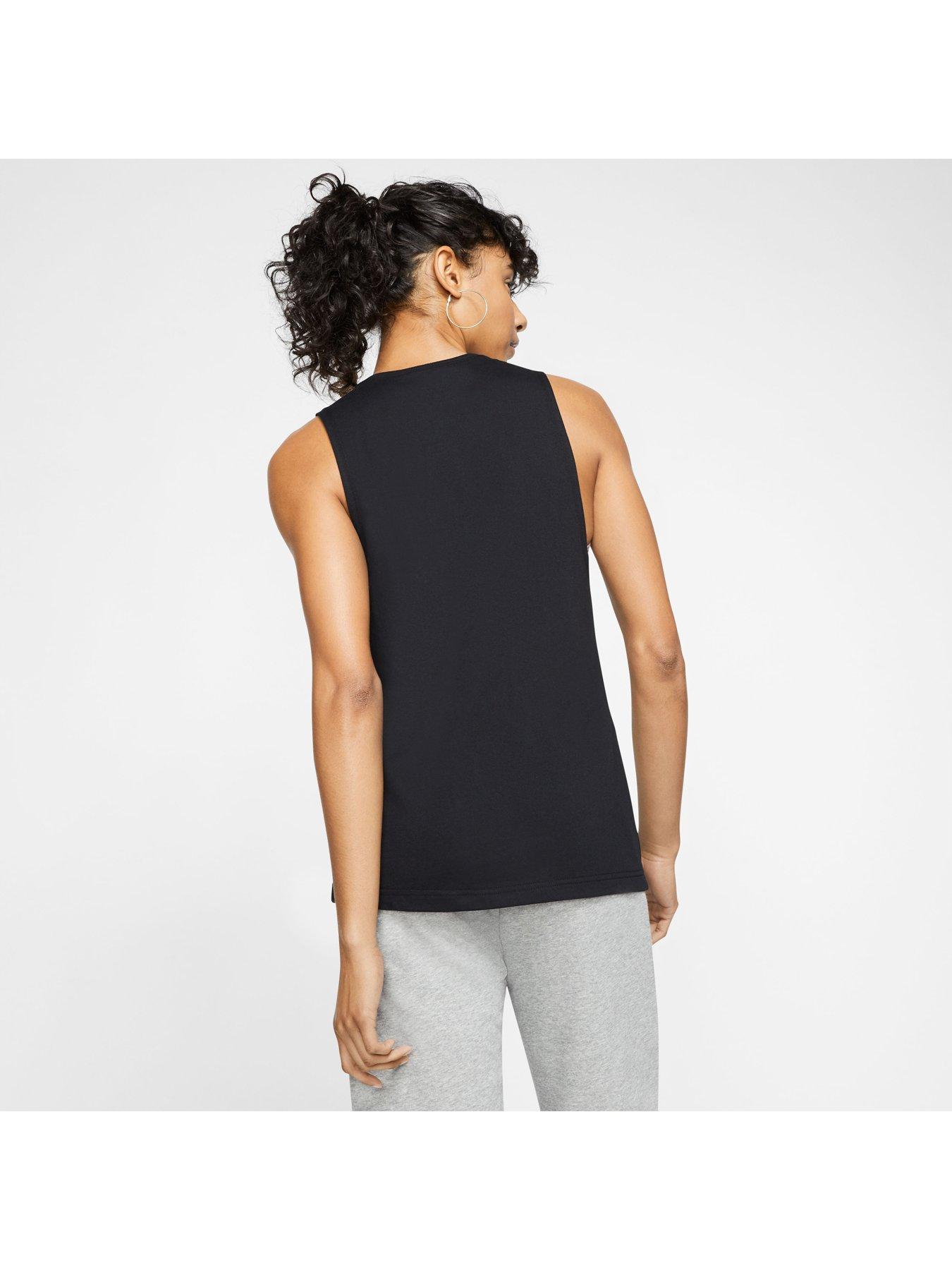 Nike Women's Futura Muscle Tank Top - BLACK/WHITE