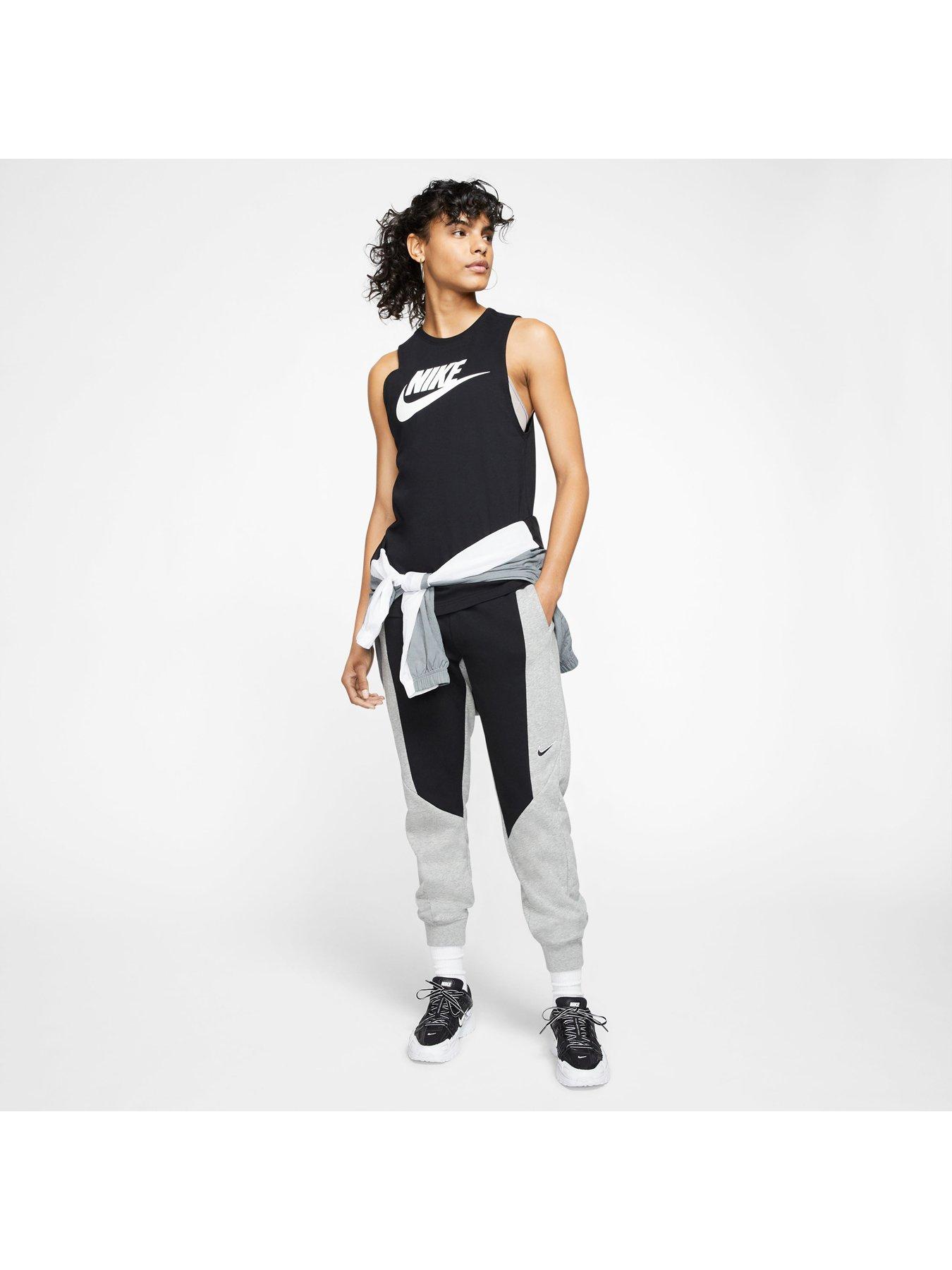 Nike Women's Futura Muscle Tank Top - BLACK/WHITE