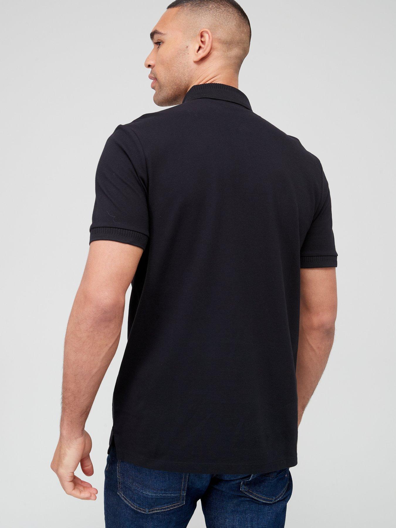 HUGO Dereso232 Slim Fit Polo Shirt - Black | very.co.uk