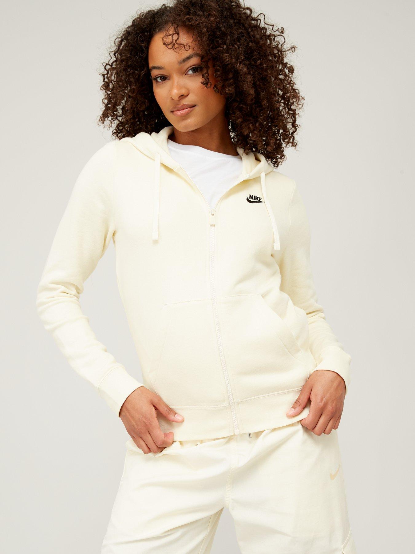 Nike NSW Club Fleece Zip Up Hoodie - Cream | very.co.uk