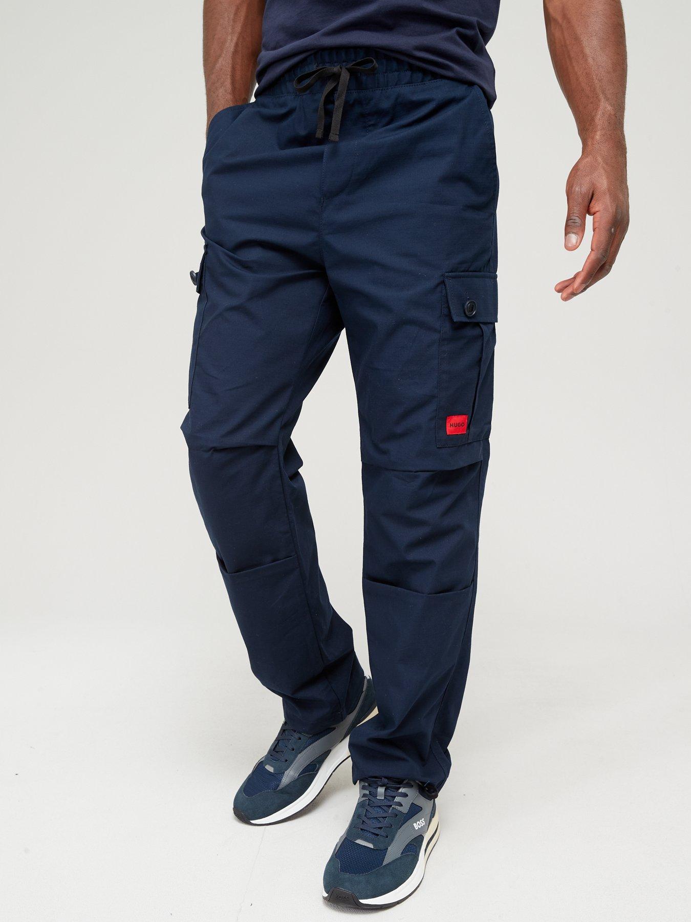 HUGO - Regular-fit cargo trousers in ripstop cotton