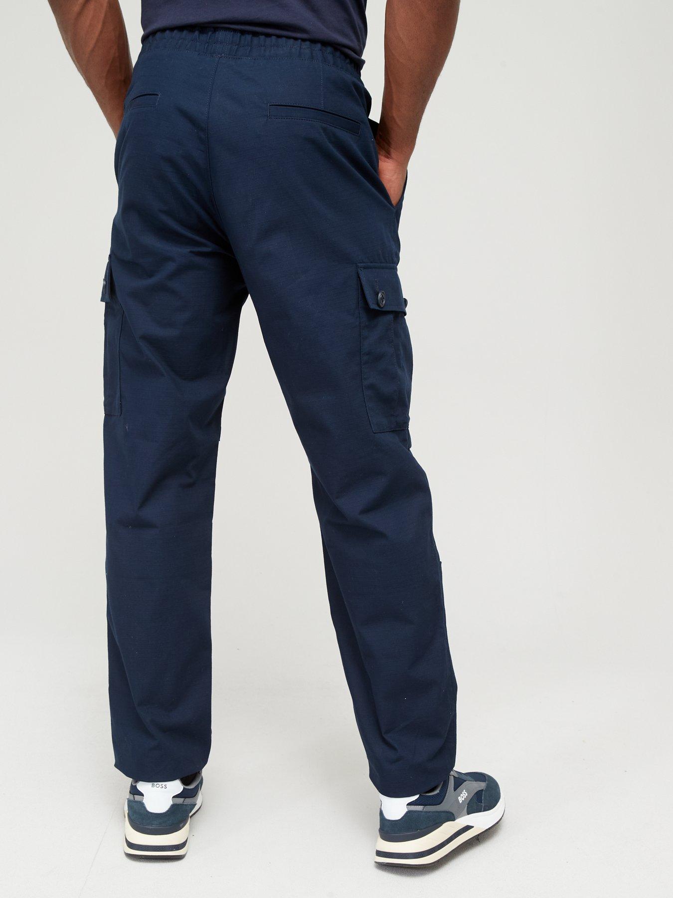 HUGO Garlo233 Regular Fit Cargo Pants - Dark Blue | very.co.uk