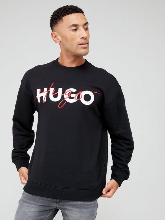 HUGO Droyko Relaxed Fit Sweatshirt - Black | very.co.uk