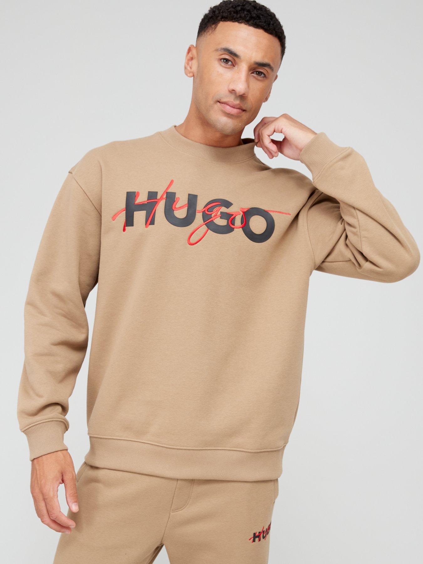 HUGO Droyko Relaxed Fit Sweatshirt - Brown | very.co.uk