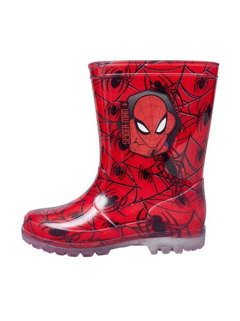 spiderman-all-over-print-wellies-red