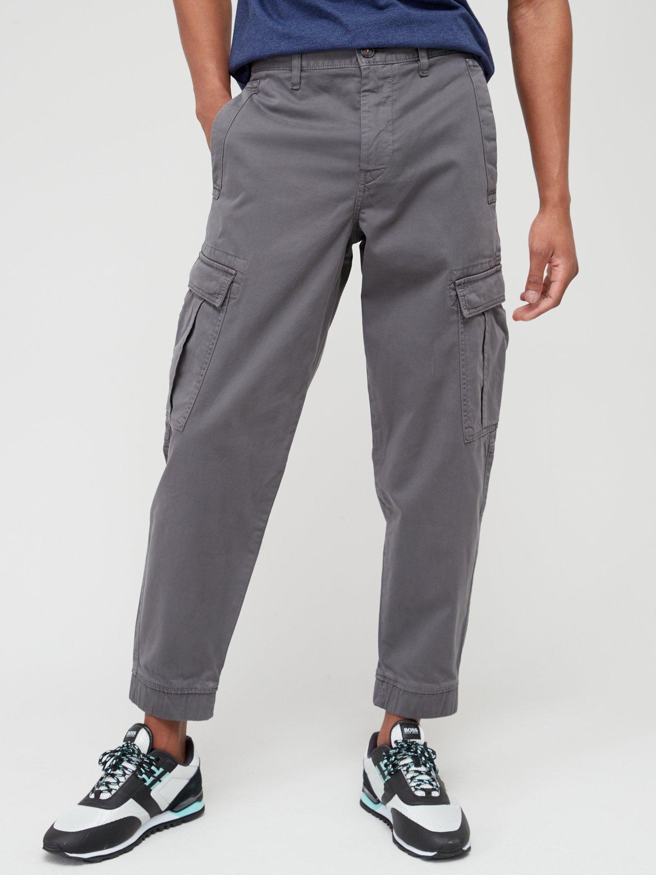 Mens grey cargo sales trousers