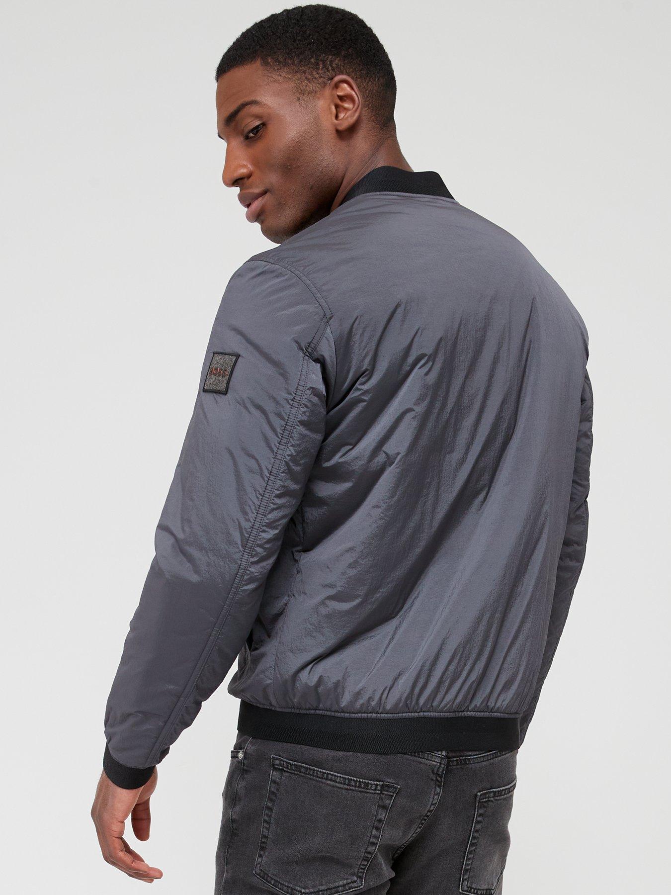 Dark gray hot sale bomber jacket