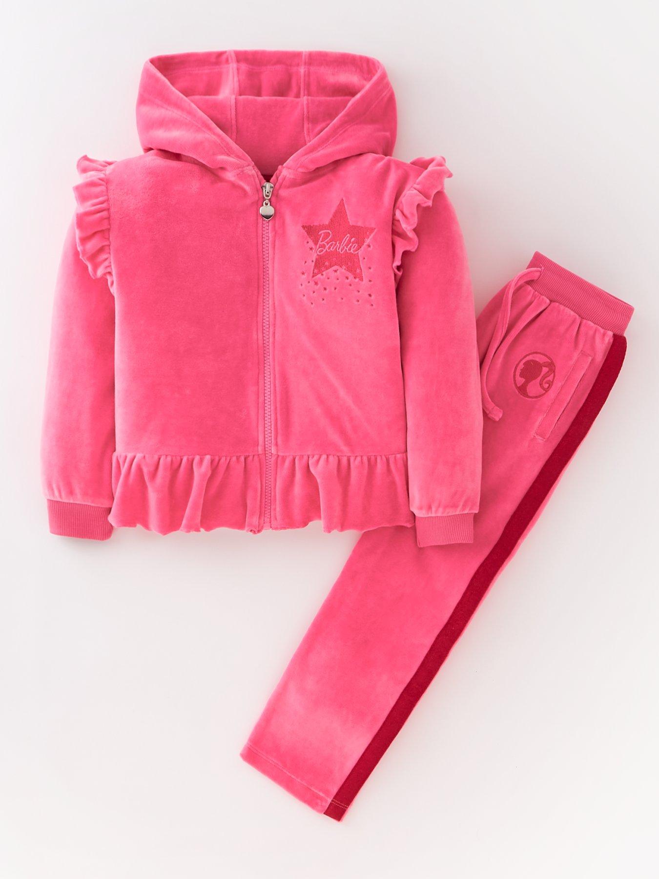 barbie-childrensnbsp2-piece-sequin-velour-frill-tracksuit-pink