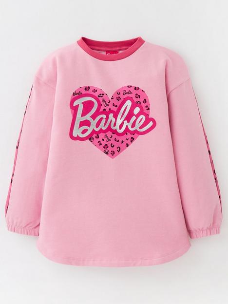 barbie-longline-animal-print-sweat-pink