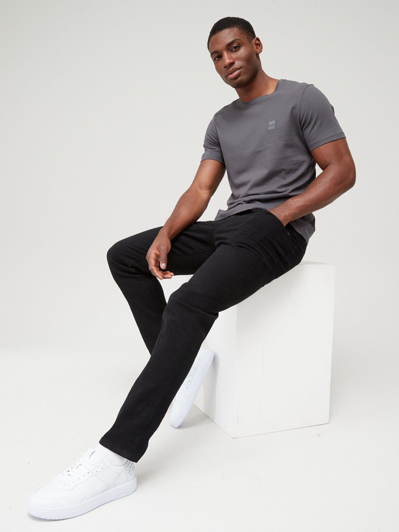 Image 4 of 5 of BOSS Mens Maine Regular Fit Straight Leg Jeans - Black