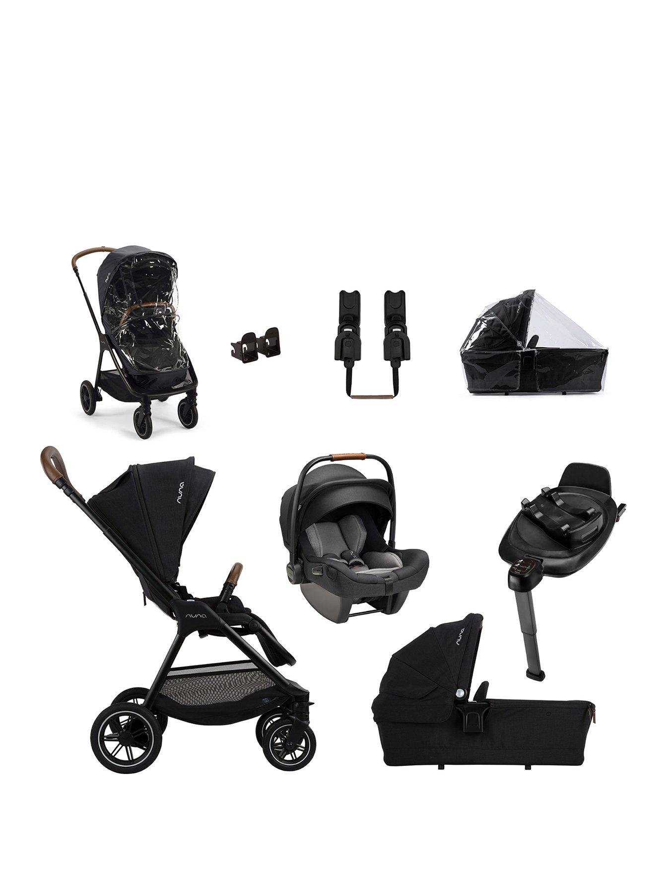 Nuna TRIV next Generation Bundle with PIPA next Car Seat – Caviar (Tan Leatherette)