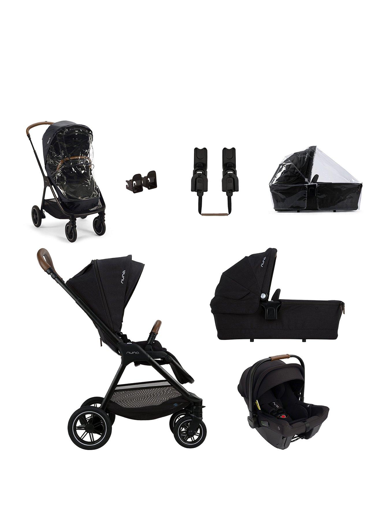 Nuna TRIV next Urbn Bundle with PIPA urbn Car Seat - Caviar (Tan Leatherette)