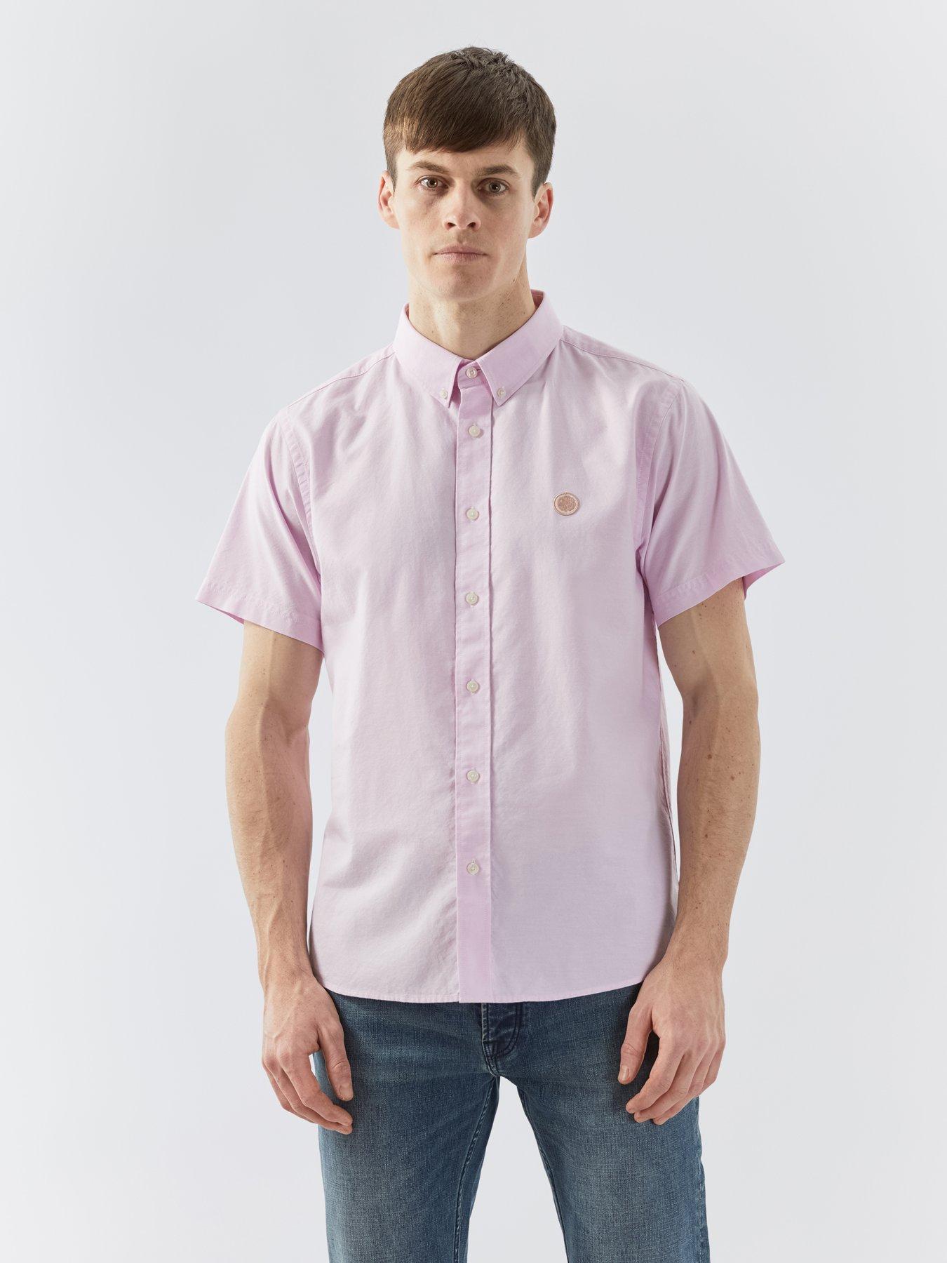 pretty-green-short-sleeve-oxford-shirt-pink