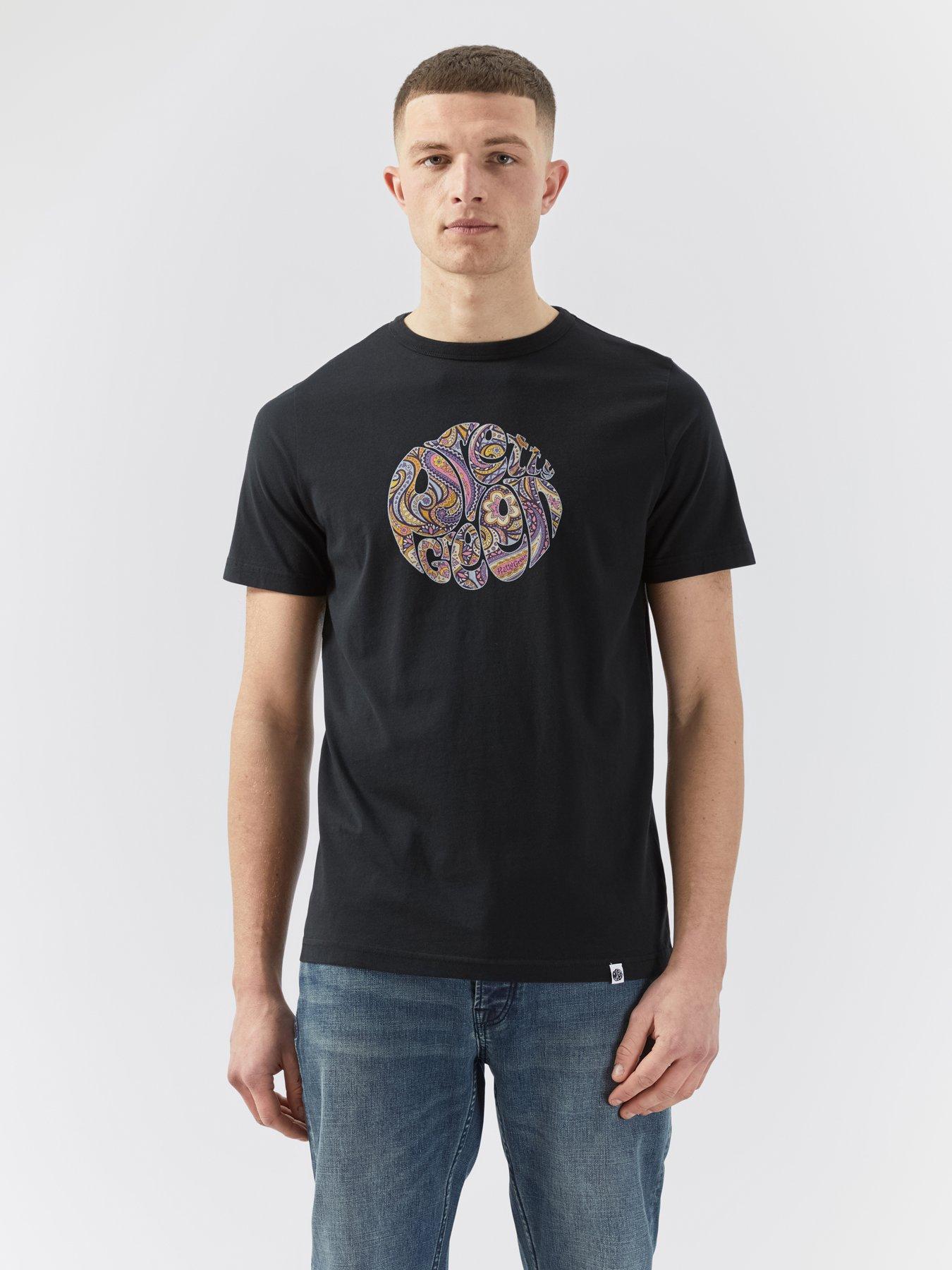 pretty green black paisley t shirt