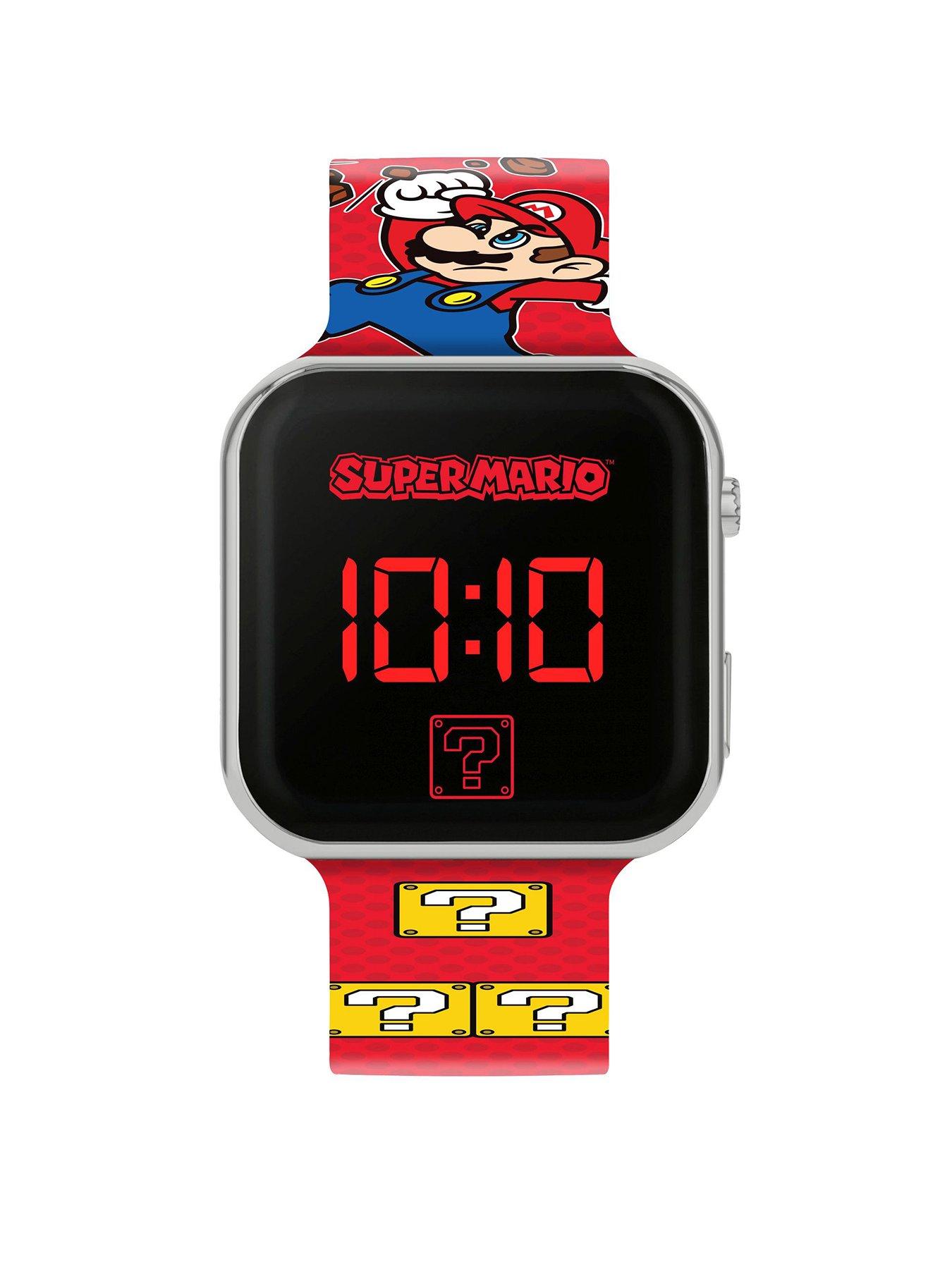 Product photograph of Super Mario Nintento Super Mario Printed Strap Led Watch from very.co.uk