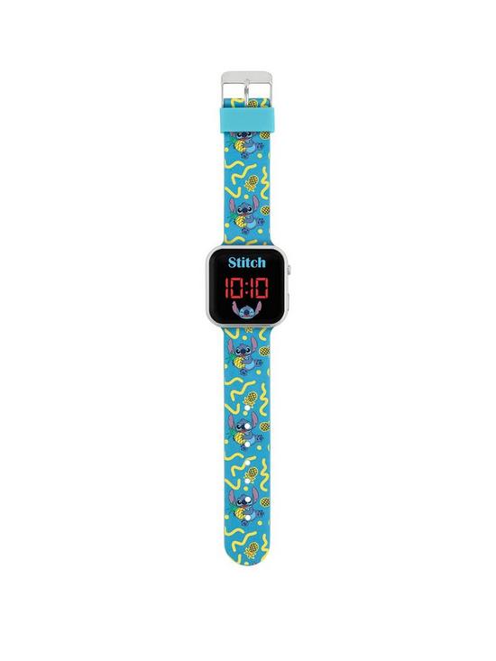 stillFront image of disney-lilo-and-stitch-character-print-strap-led-watch
