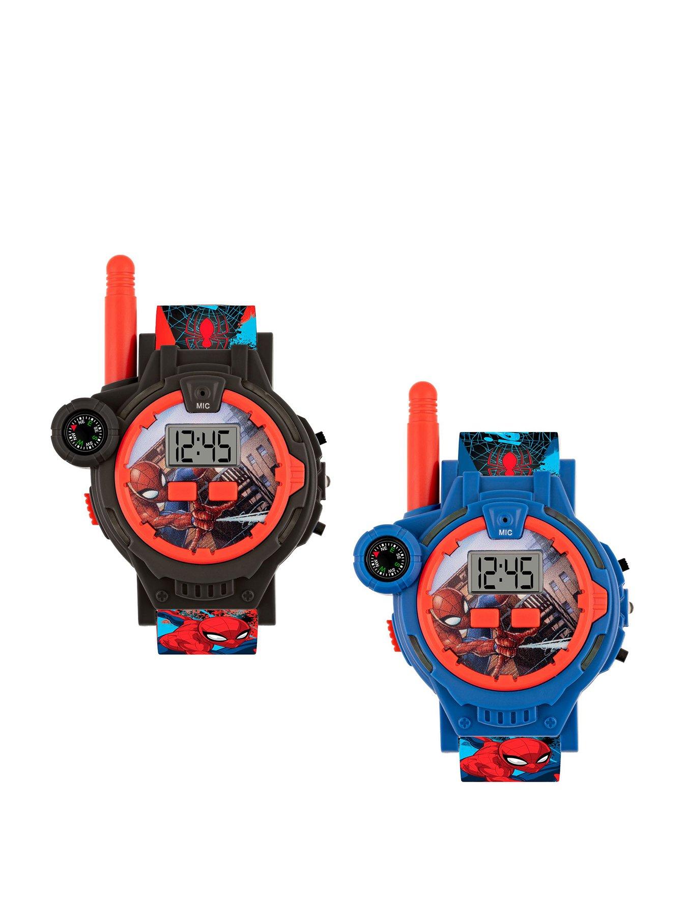 Product photograph of Marvel Disney Marvel Spiderman Walkie Talkie Watch 2 Piece Set from very.co.uk