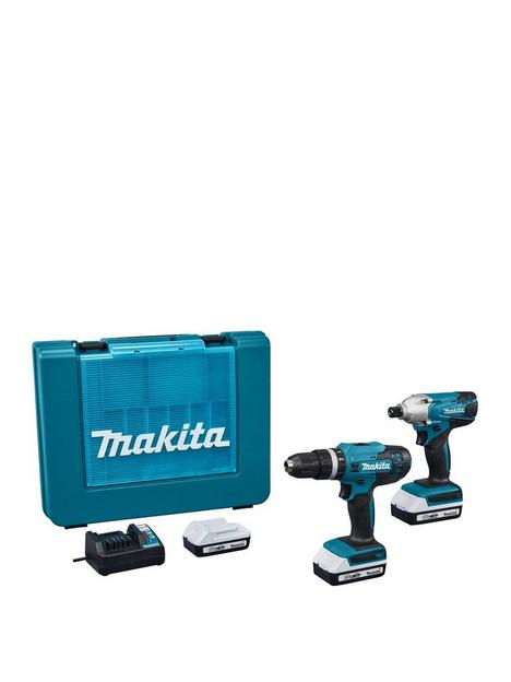 makita-18v-g-series-cordless-hp488dnbspcombi-hammernbspdrillnbspamp-td127dnbspimpact-driver-kit-with-2x-2ah-li-ion-batteries