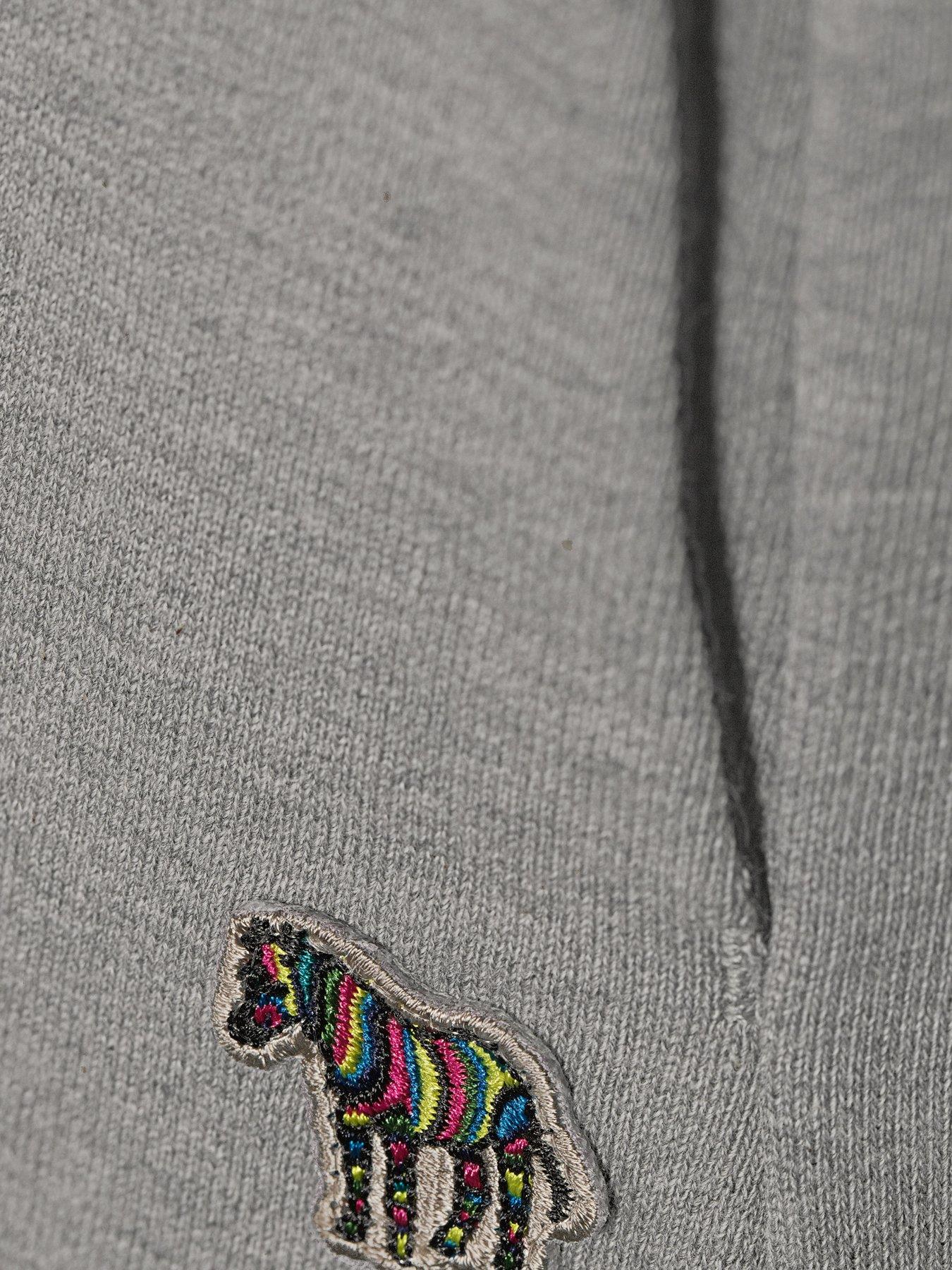 Image 5 of 5 of PS PAUL SMITH Zebra Badge&nbsp;Regular Fit Jersey Shorts -&nbsp;Grey&nbsp;