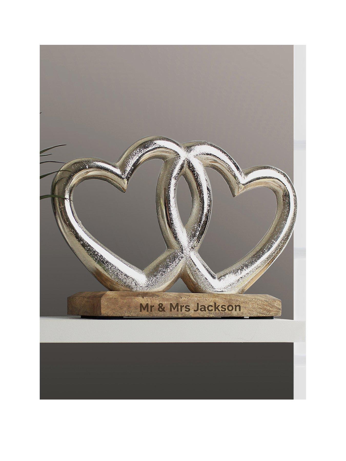 Image 1 of 3 of The Personalised Memento Company Personalised Double Heart Ornament